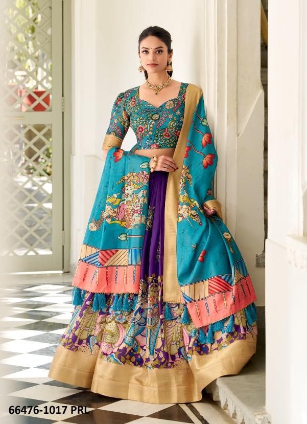 SERIES 1017 - Catalog # 66476 (Set of 4 Semi-Stitched Lehengas)