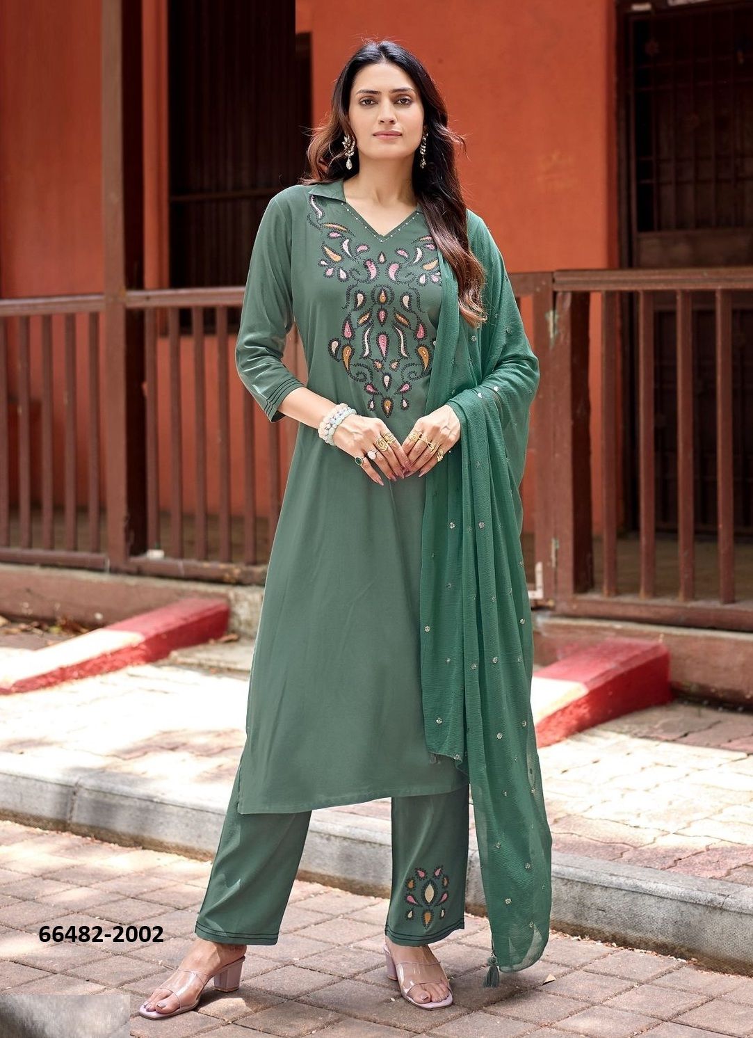 SANSKRITI - Catalog # 66482 (Set of 6 Readymade Salwar Suits)