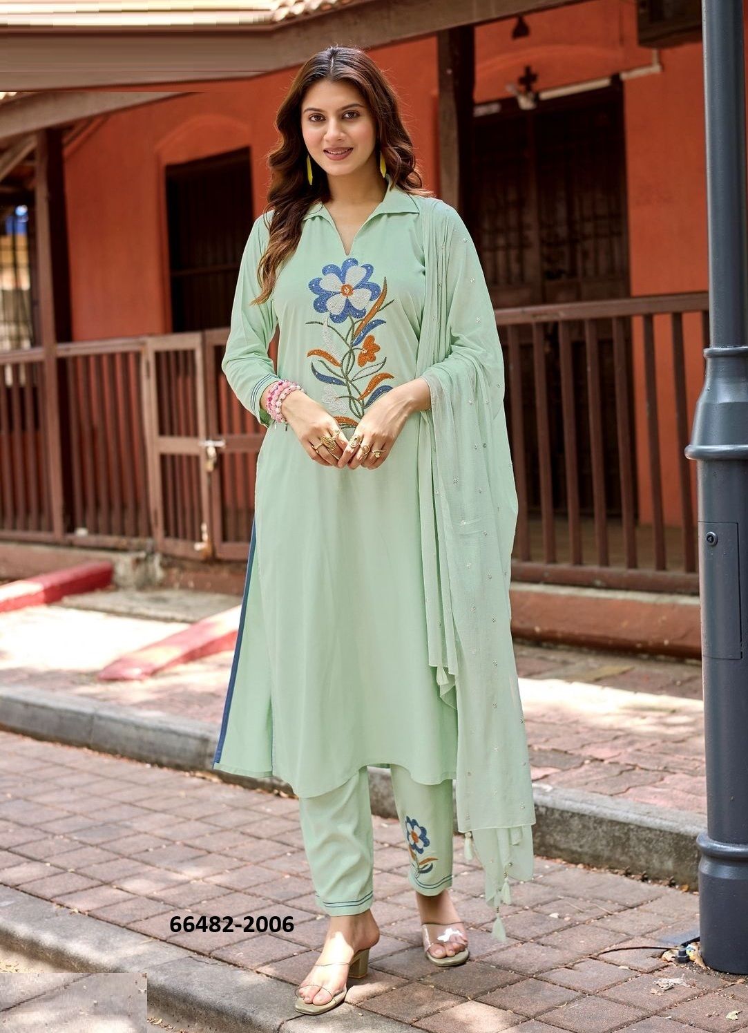 SANSKRITI - Catalog # 66482 (Set of 6 Readymade Salwar Suits)