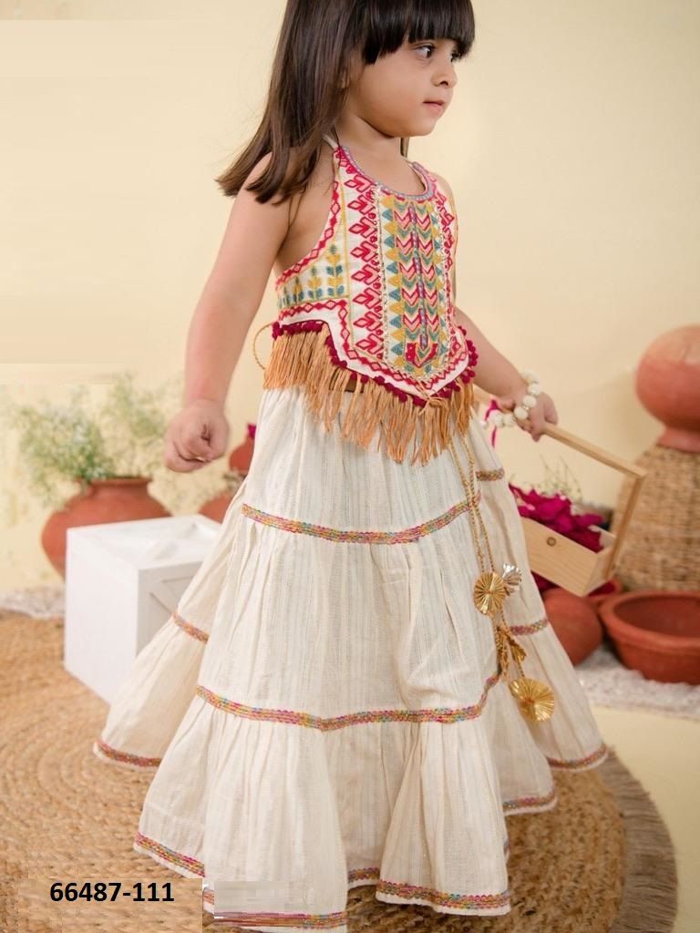 KIDS NAVRATRI 1 - Catalog # 66487 (Set of 12 Readymade Lehengas)