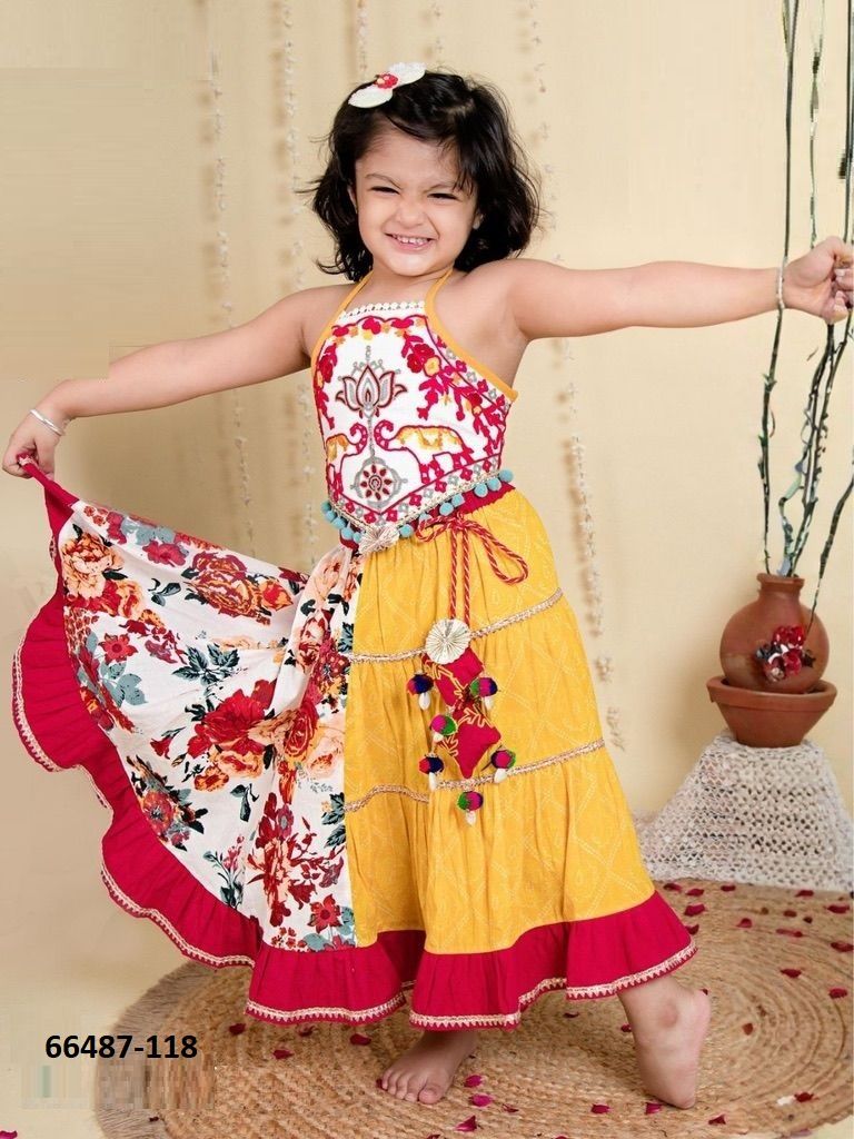 KIDS NAVRATRI 1 - Catalog # 66487 (Set of 12 Readymade Lehengas)