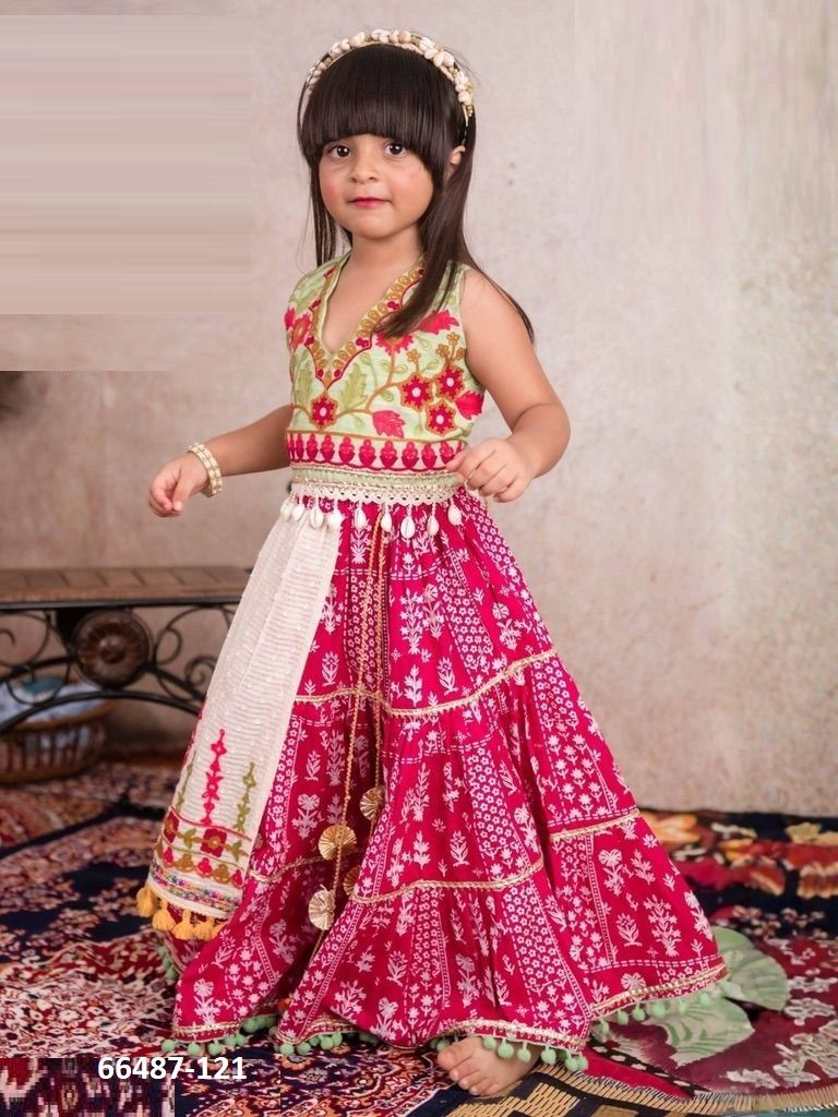 KIDS NAVRATRI 1 - Catalog # 66487 (Set of 12 Readymade Lehengas)
