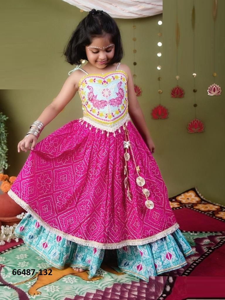 KIDS NAVRATRI 1 - Catalog # 66487 (Set of 12 Readymade Lehengas)