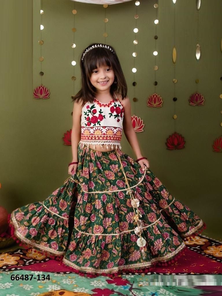 KIDS NAVRATRI 1 - Catalog # 66487 (Set of 12 Readymade Lehengas)