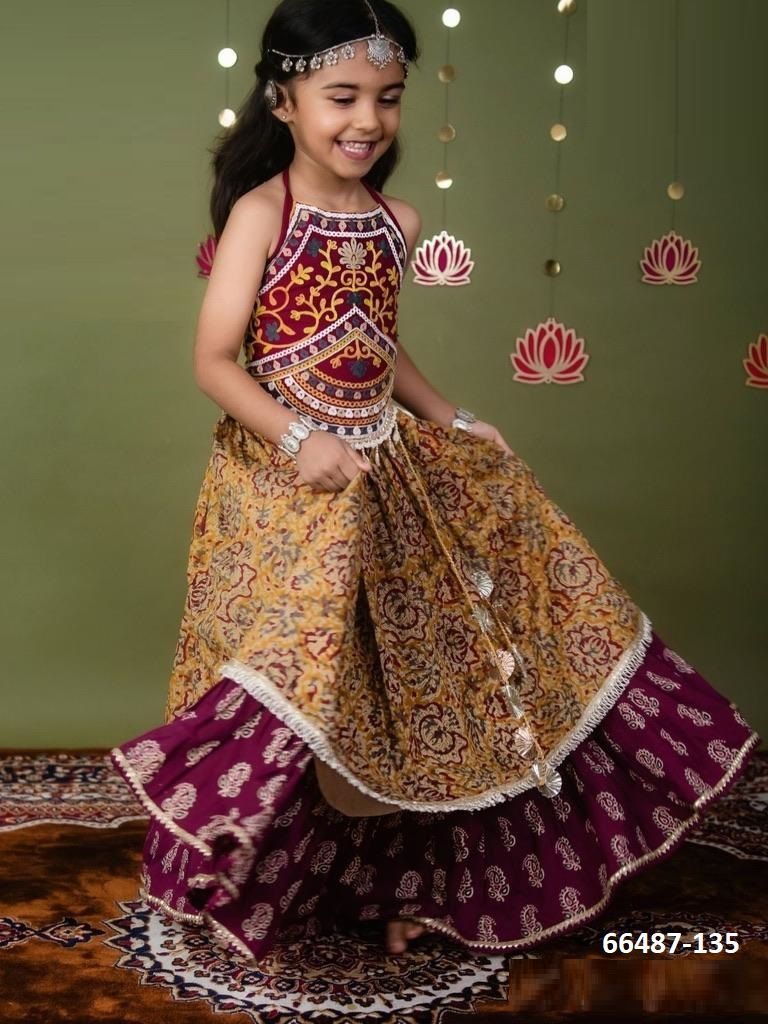 KIDS NAVRATRI 1 - Catalog # 66487 (Set of 12 Readymade Lehengas)