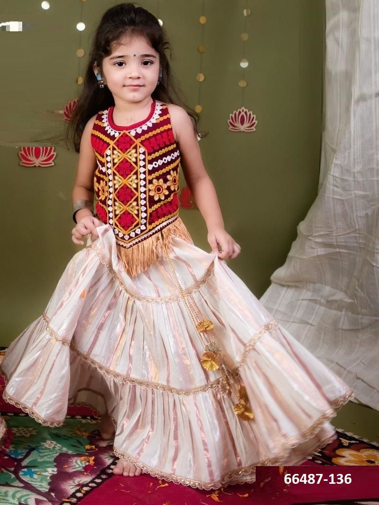 KIDS NAVRATRI 1 - Catalog # 66487 (Set of 12 Readymade Lehengas)