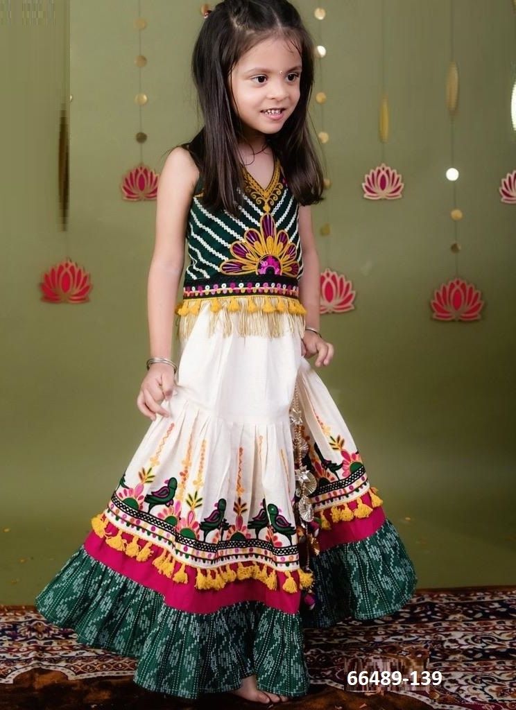 KIDS NAVRATRI 2 - Catalog # 66489 (Set of 12 Readymade Lehengas)