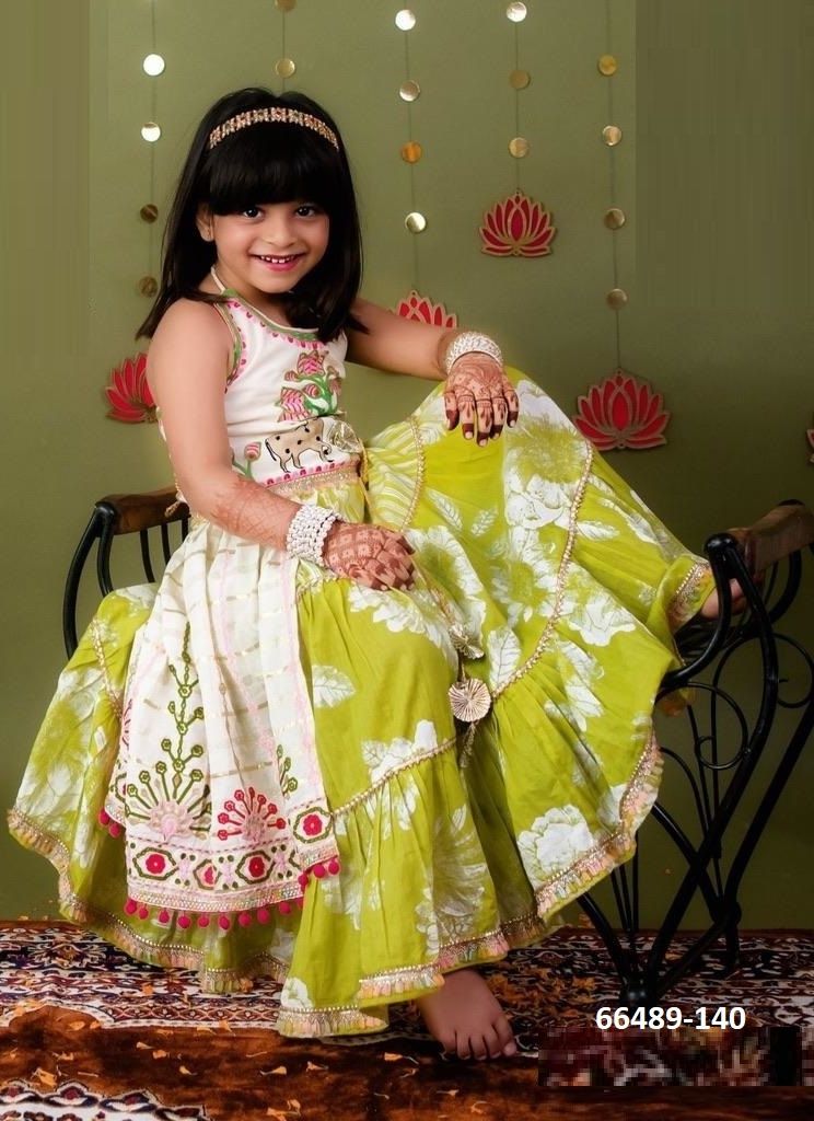 KIDS NAVRATRI 2 - Catalog # 66489 (Set of 12 Readymade Lehengas)