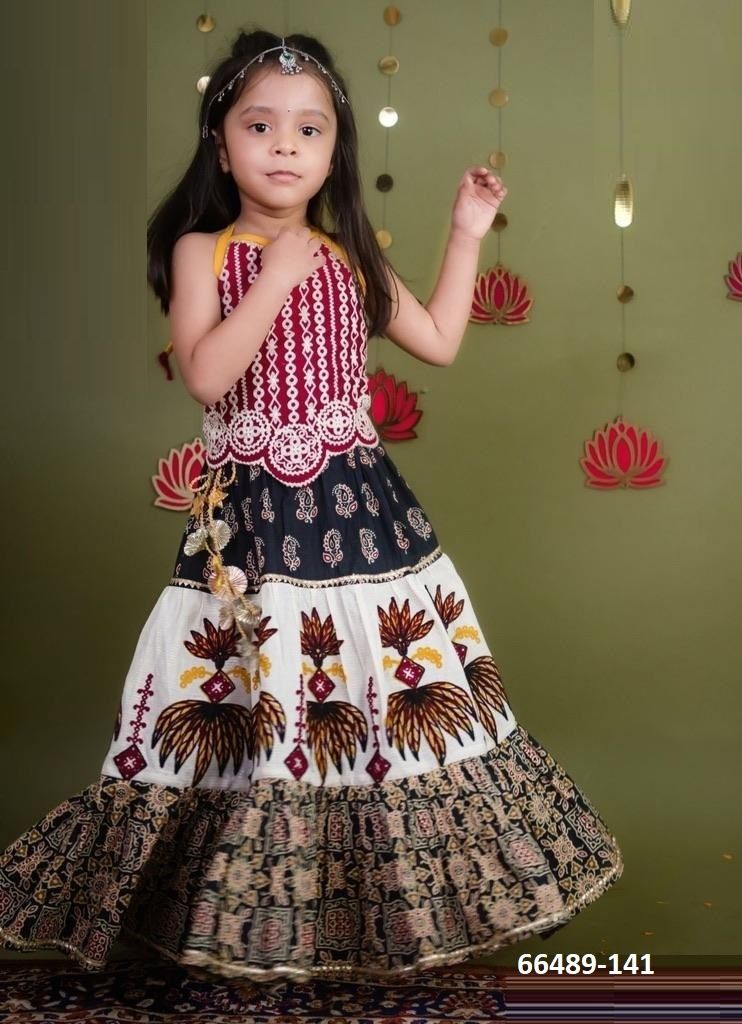 KIDS NAVRATRI 2 - Catalog # 66489 (Set of 12 Readymade Lehengas)