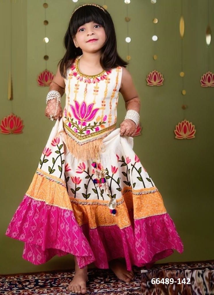 KIDS NAVRATRI 2 - Catalog # 66489 (Set of 12 Readymade Lehengas)
