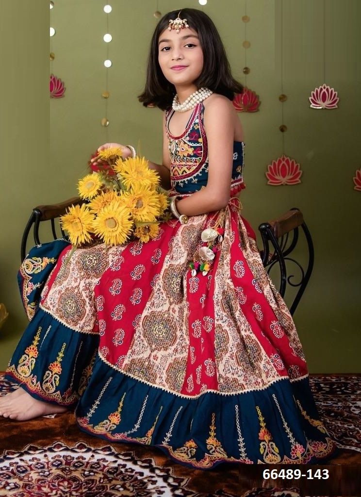 KIDS NAVRATRI 2 - Catalog # 66489 (Set of 12 Readymade Lehengas)