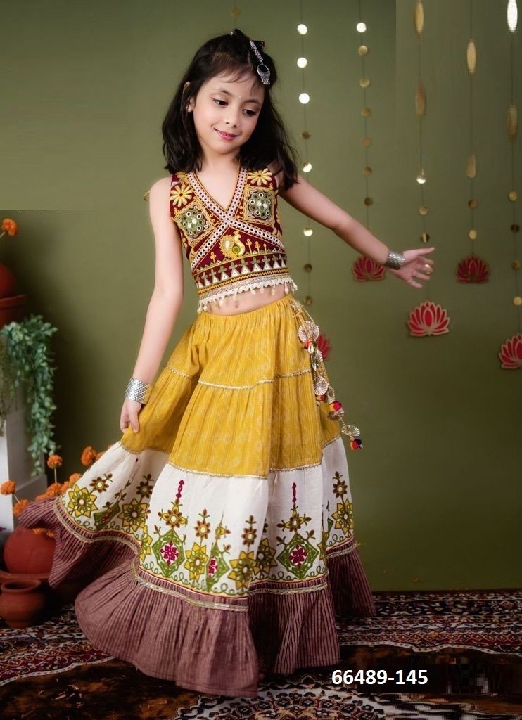 KIDS NAVRATRI 2 - Catalog # 66489 (Set of 12 Readymade Lehengas)