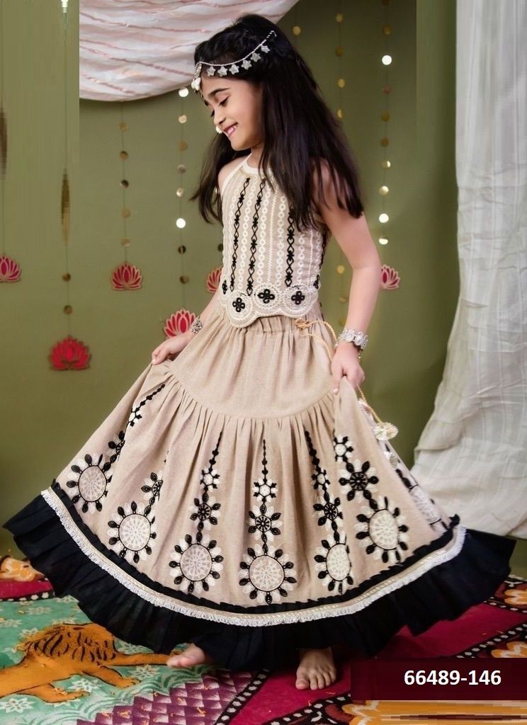 KIDS NAVRATRI 2 - Catalog # 66489 (Set of 12 Readymade Lehengas)