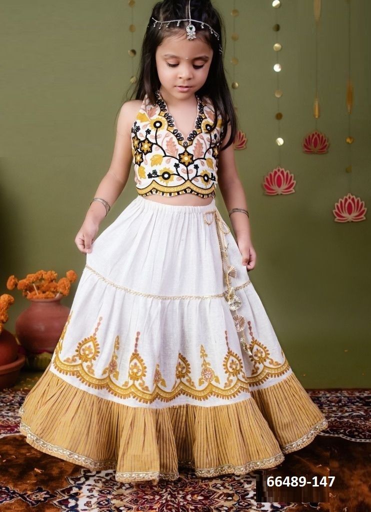 KIDS NAVRATRI 2 - Catalog # 66489 (Set of 12 Readymade Lehengas)