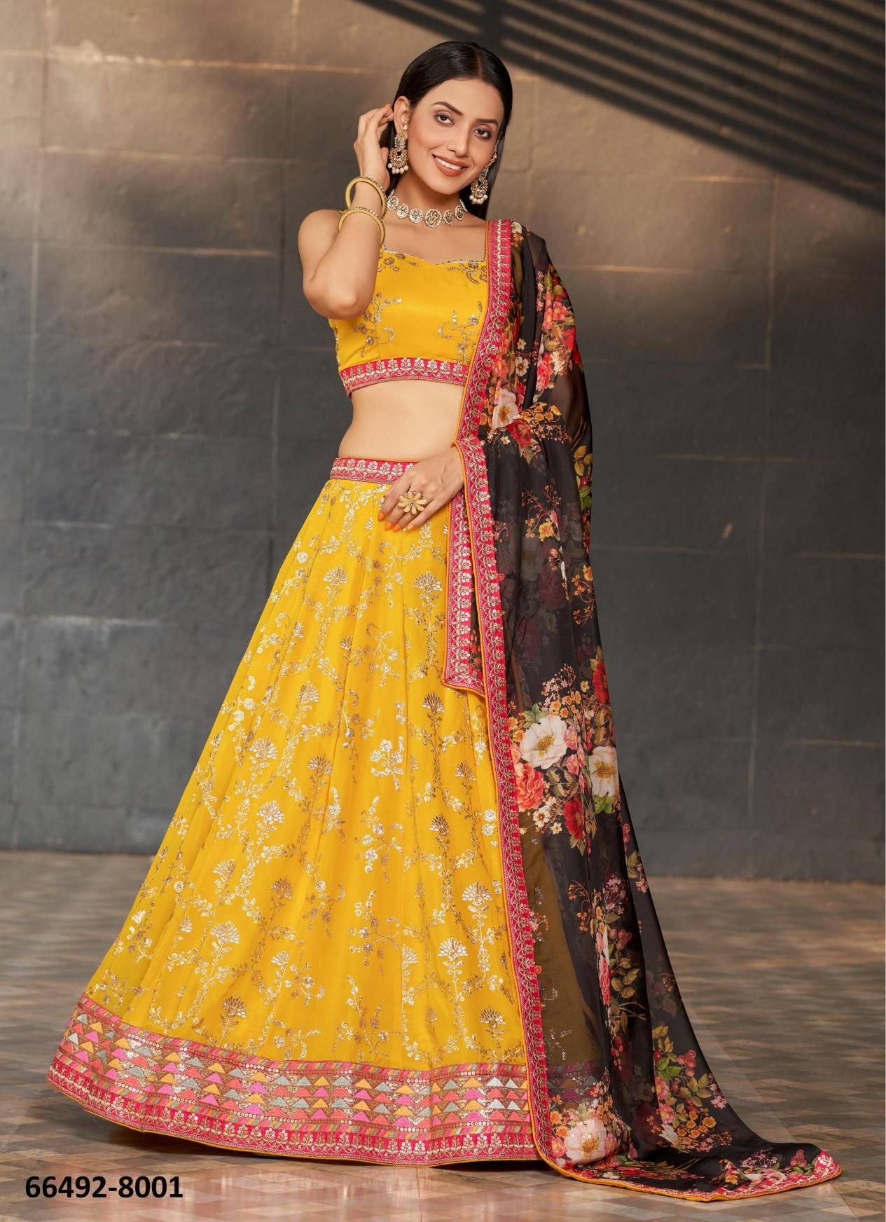 GOLDEN PALM - Catalog # 66492 (Set of 11 Semi-Stitched Lehengas) GOLDEN PALM - Catalog # 66492 (Set of 11 Semi-Stitched Lehengas)