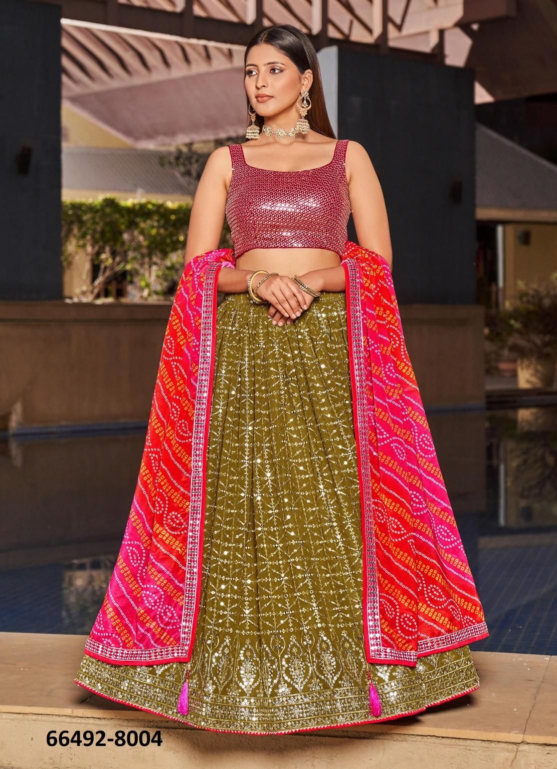 GOLDEN PALM - Catalog # 66492 (Set of 11 Semi-Stitched Lehengas) GOLDEN PALM - Catalog # 66492 (Set of 11 Semi-Stitched Lehengas)