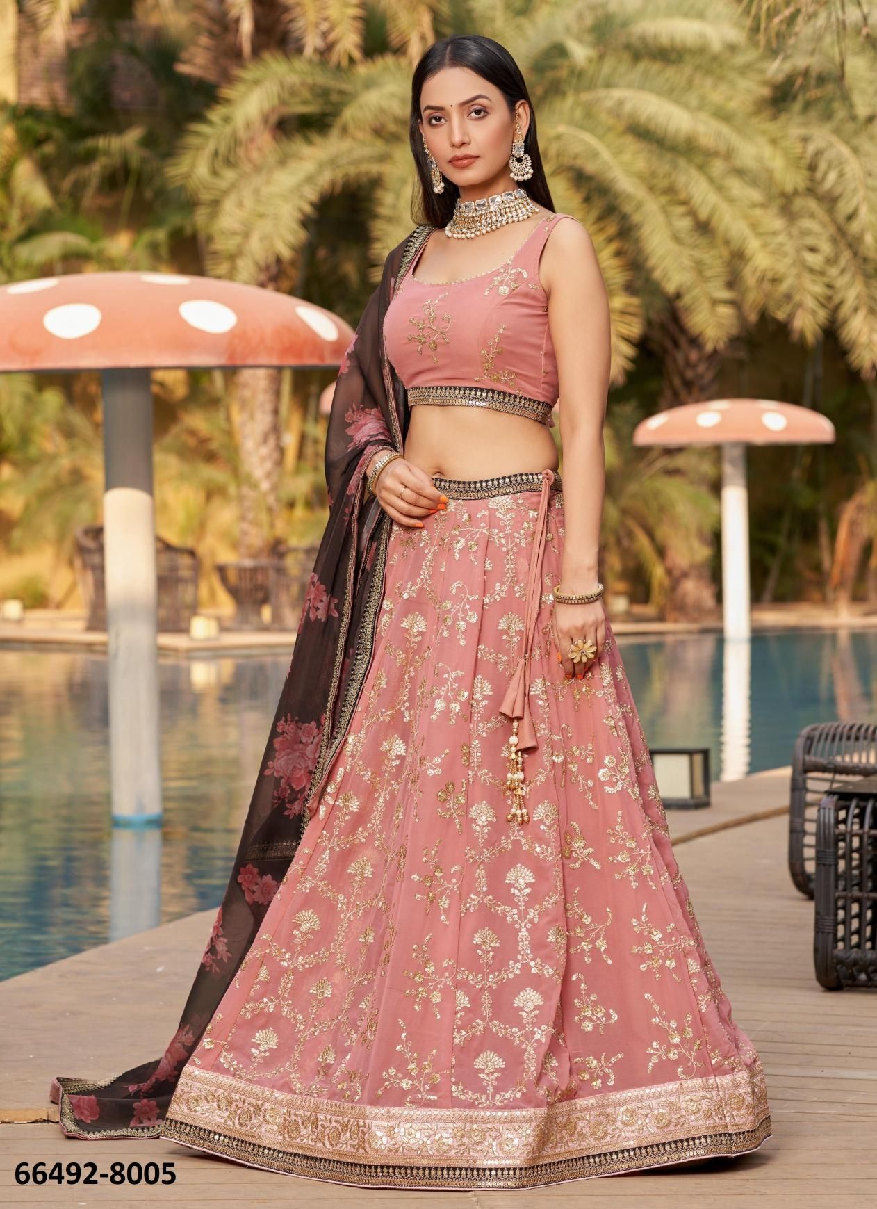GOLDEN PALM - Catalog # 66492 (Set of 11 Semi-Stitched Lehengas) GOLDEN PALM - Catalog # 66492 (Set of 11 Semi-Stitched Lehengas)