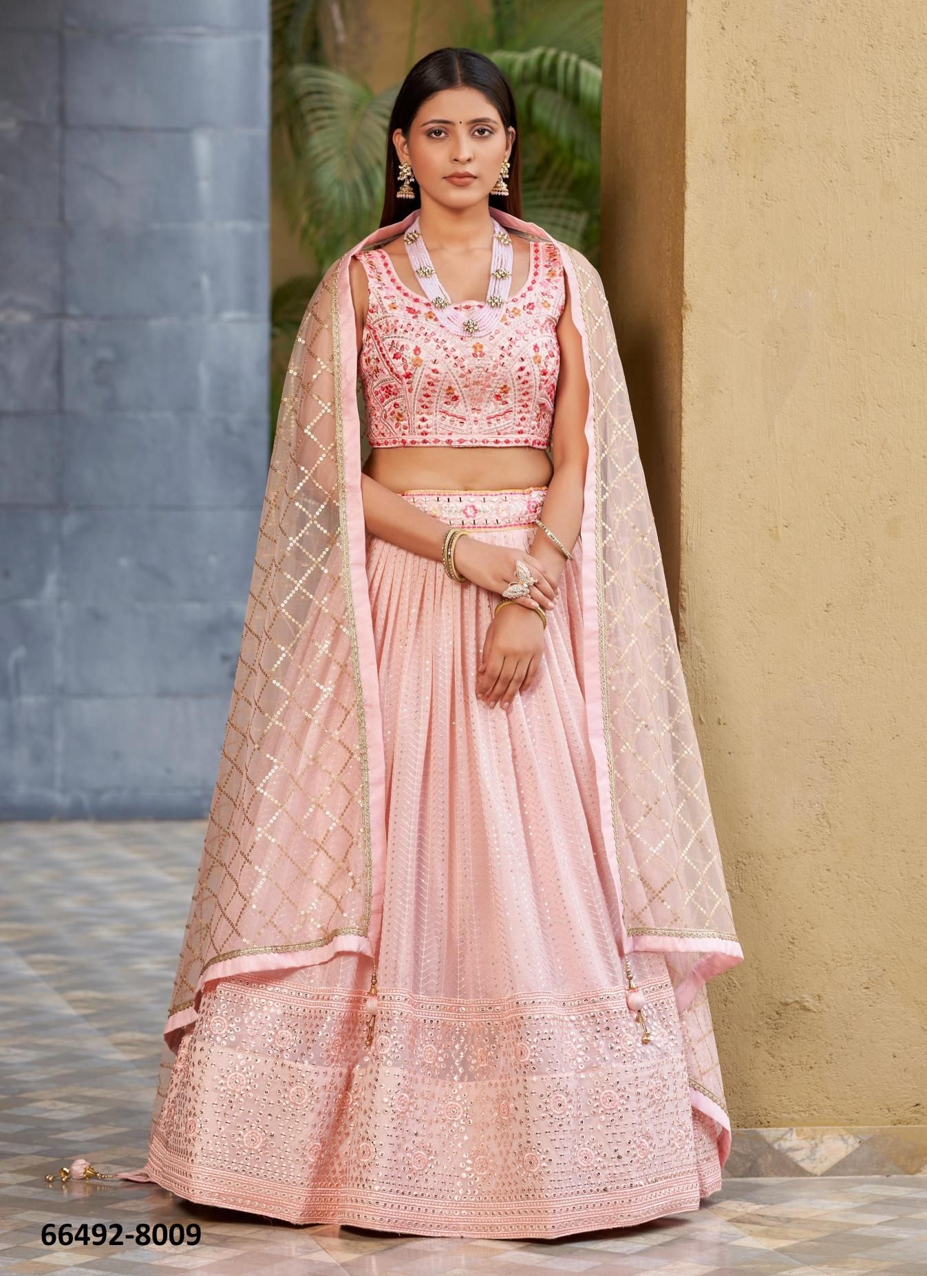 GOLDEN PALM - Catalog # 66492 (Set of 11 Semi-Stitched Lehengas) GOLDEN PALM - Catalog # 66492 (Set of 11 Semi-Stitched Lehengas)