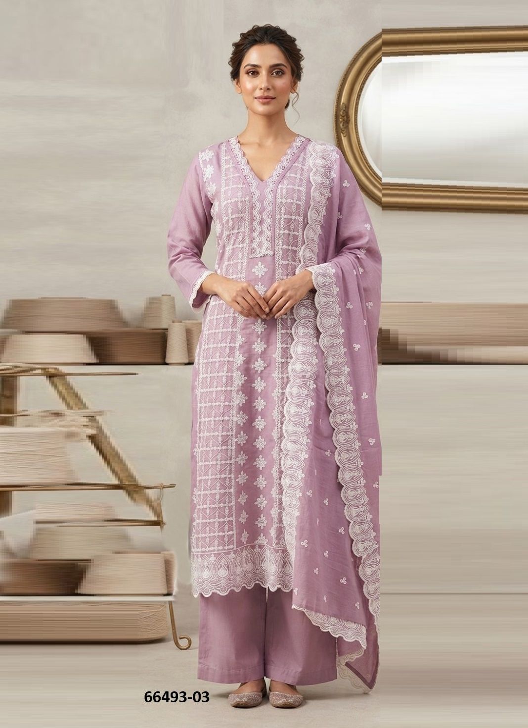 RIDDHI - Catalog # 66493 (Set of 4 SIZE-SETS [Readymade Salwar Suits])