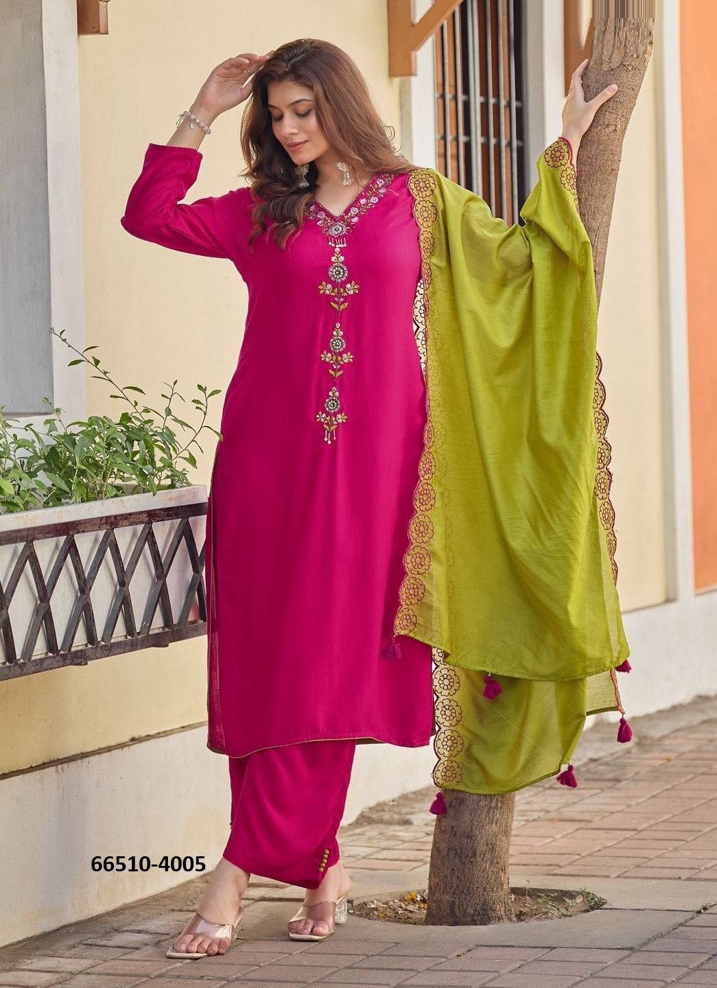 SANGINI - Catalog # 66510 (Set of 6 Readymade Salwar Suits)