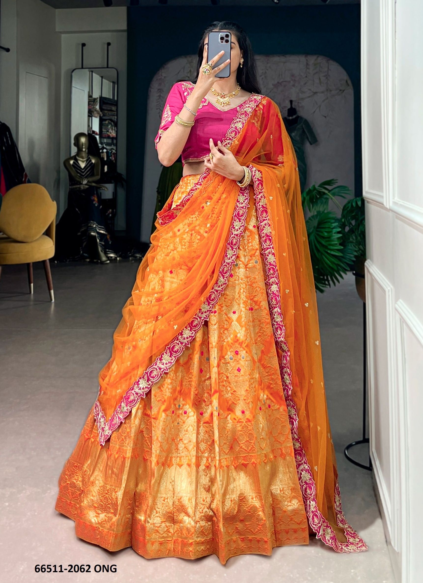 SERIES 2062 - Catalog # 66511 (Set of 4 Semi-Stitched Lehengas)