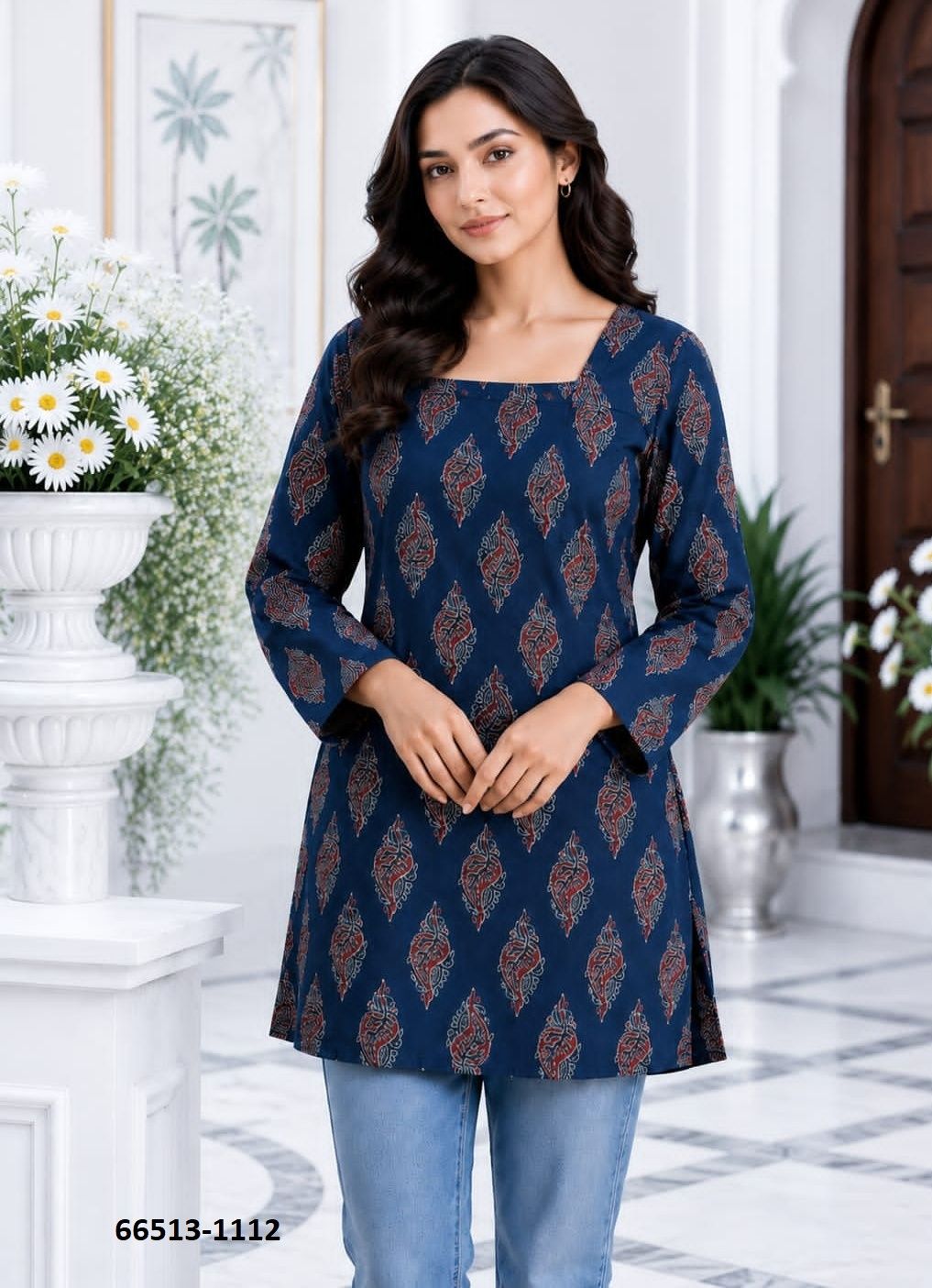 COTTON TUNICS - Catalog # 66513 (Set of 13 Readymade Women's Kurtis / Tops)