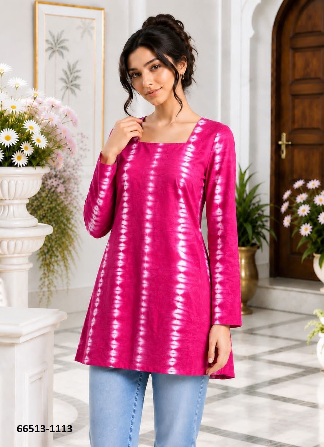 COTTON TUNICS - Catalog # 66513 (Set of 13 Readymade Women's Kurtis / Tops)