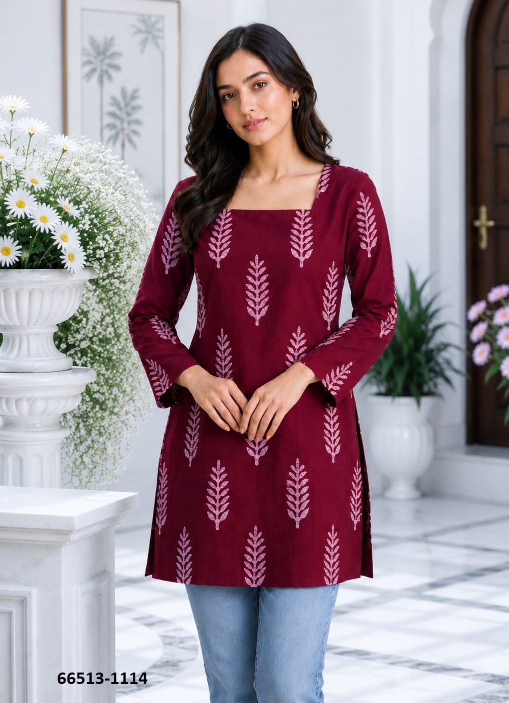 COTTON TUNICS - Catalog # 66513 (Set of 13 Readymade Women's Kurtis / Tops)
