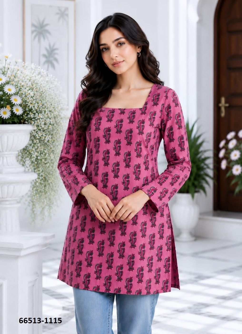 COTTON TUNICS - Catalog # 66513 (Set of 13 Readymade Women's Kurtis / Tops)