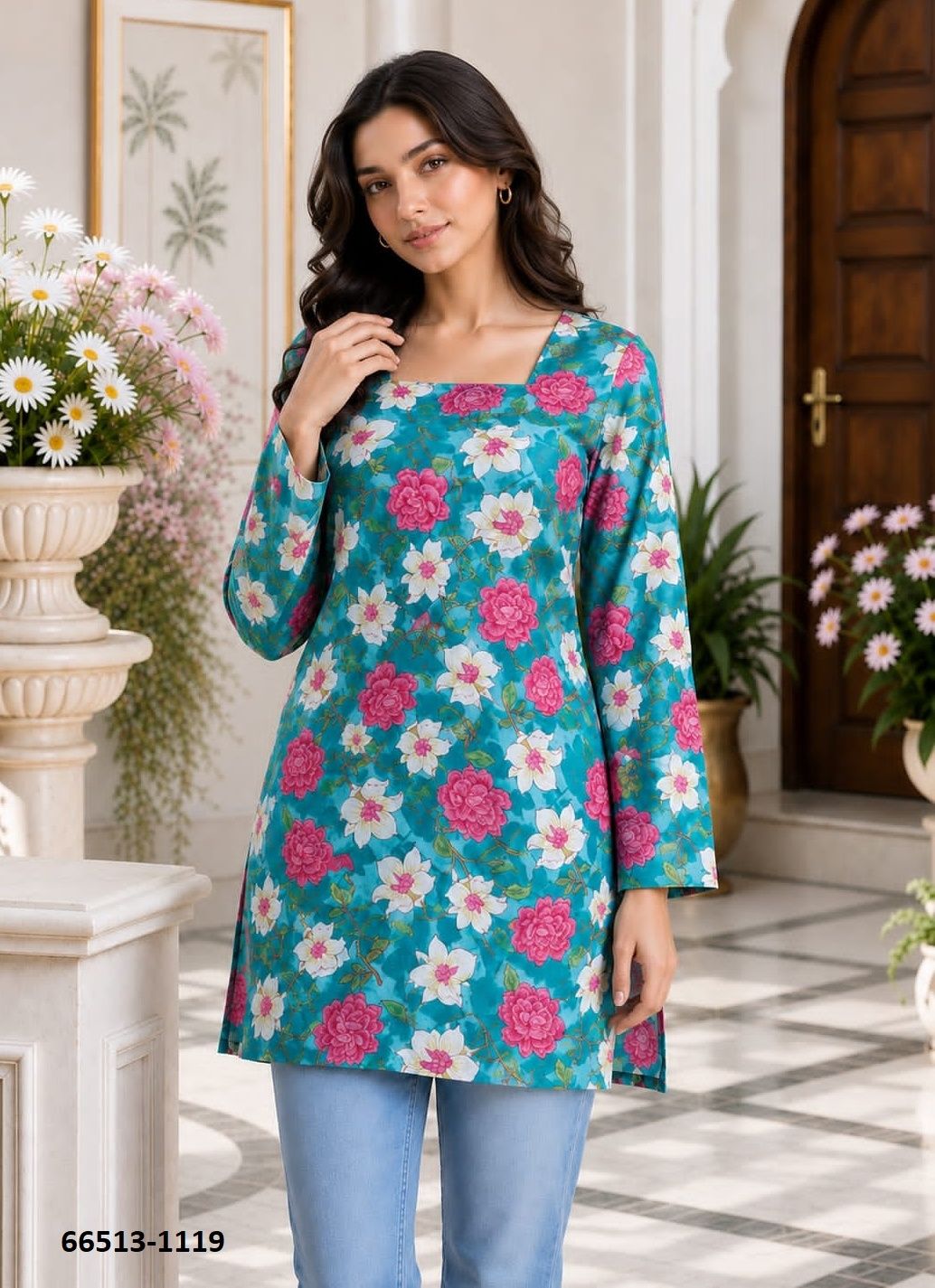 COTTON TUNICS - Catalog # 66513 (Set of 13 Readymade Women's Kurtis / Tops)