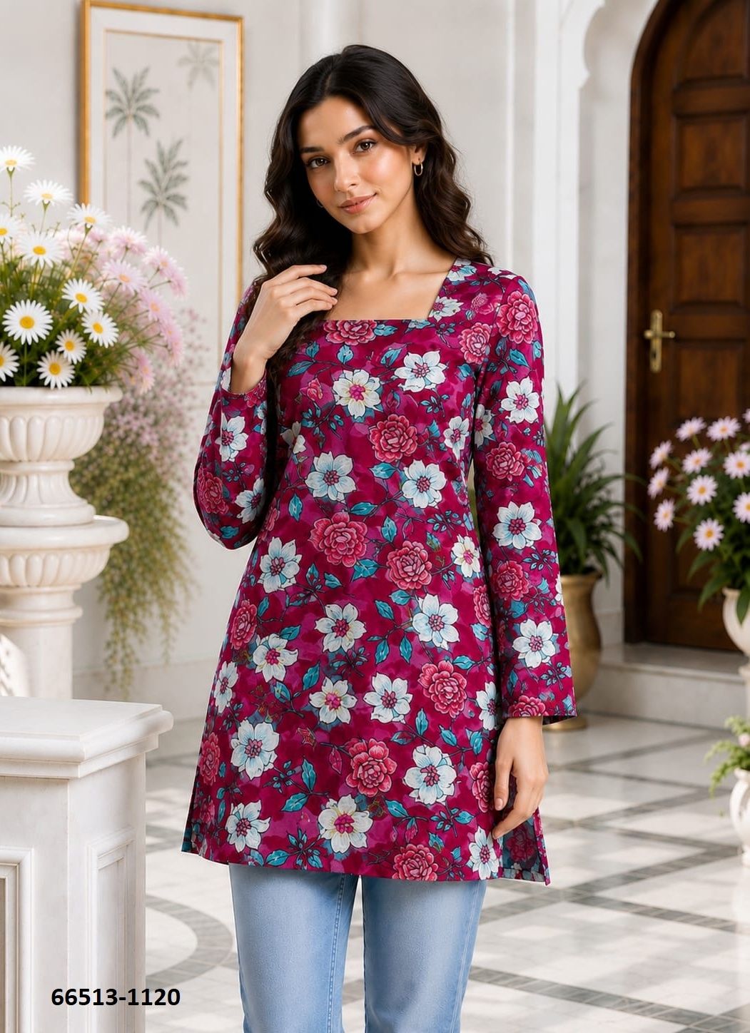 COTTON TUNICS - Catalog # 66513 (Set of 13 Readymade Women's Kurtis / Tops)