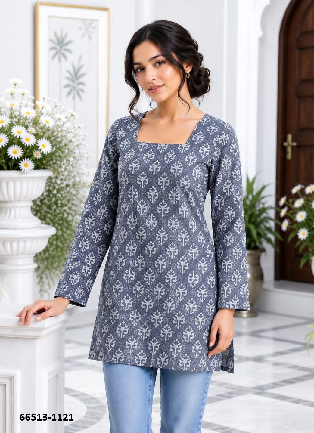 COTTON TUNICS - Catalog # 66513 (Set of 13 Readymade Women's Kurtis / Tops)