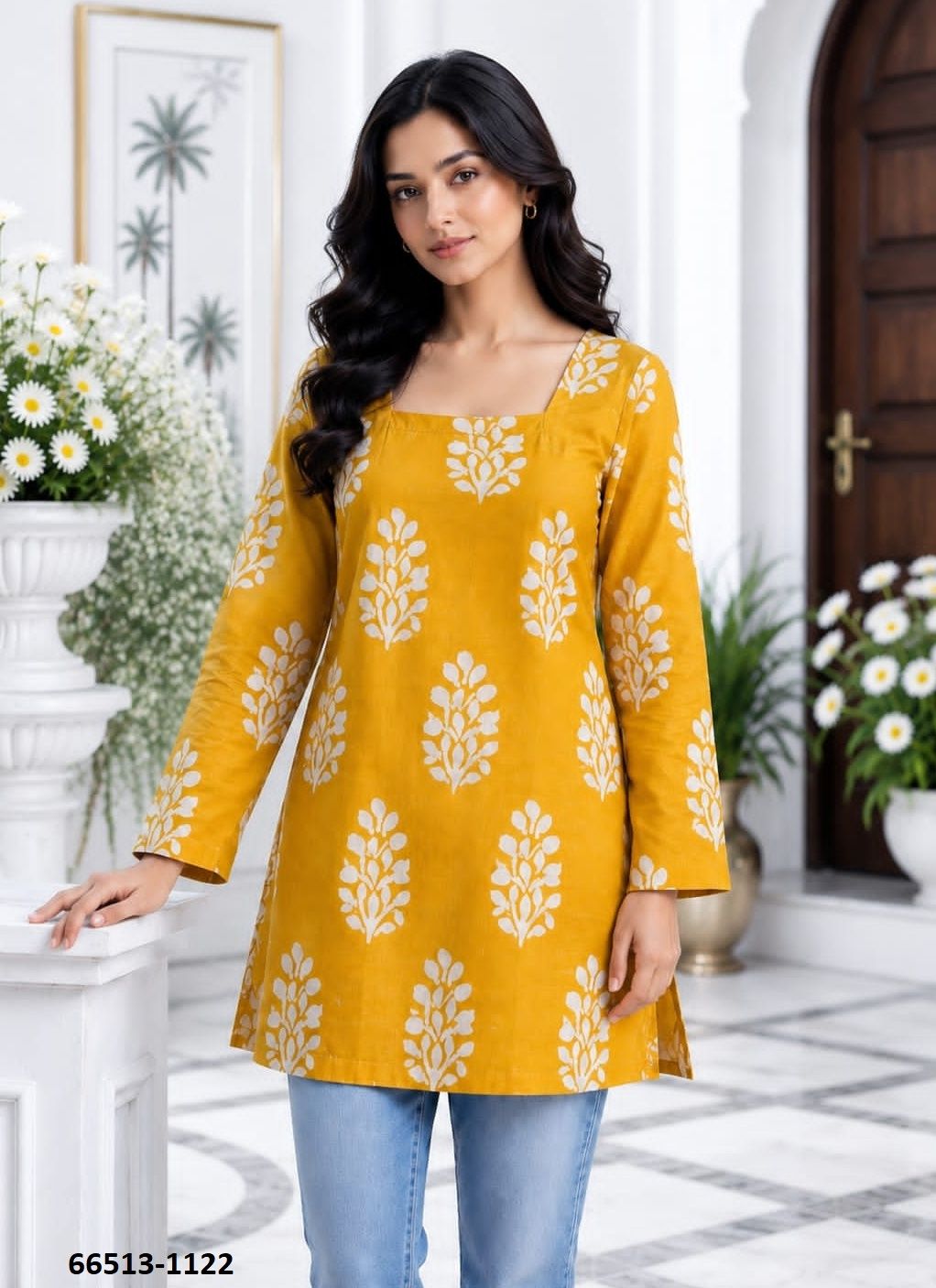 COTTON TUNICS - Catalog # 66513 (Set of 13 Readymade Women's Kurtis / Tops)