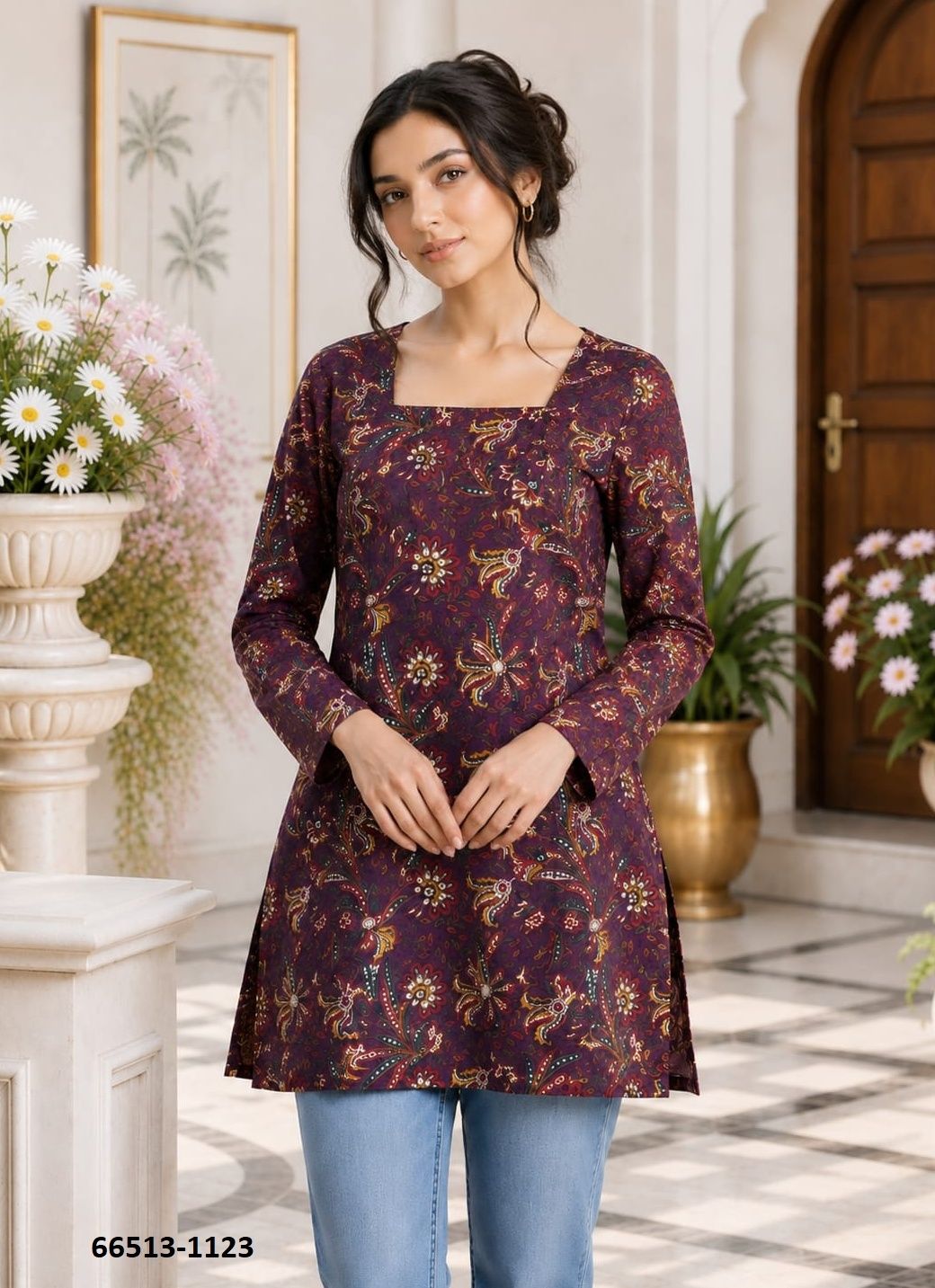 COTTON TUNICS - Catalog # 66513 (Set of 13 Readymade Women's Kurtis / Tops)