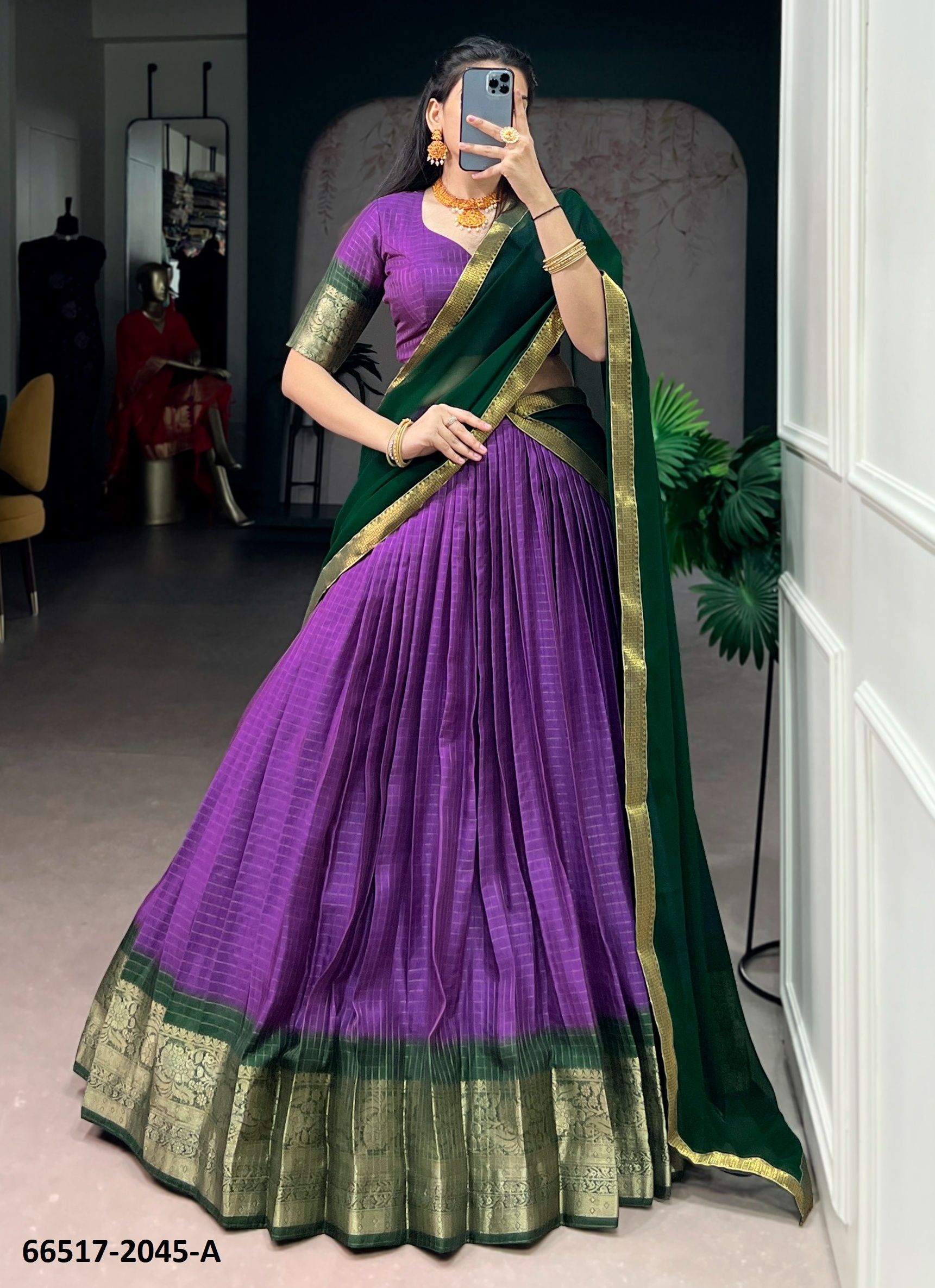 SERIES 2045 - Catalog # 66517 (Set of 2 Semi-Stitched Lehengas) SERIES 2045 - Catalog # 66517 (Set of 2 Semi-Stitched Lehengas)