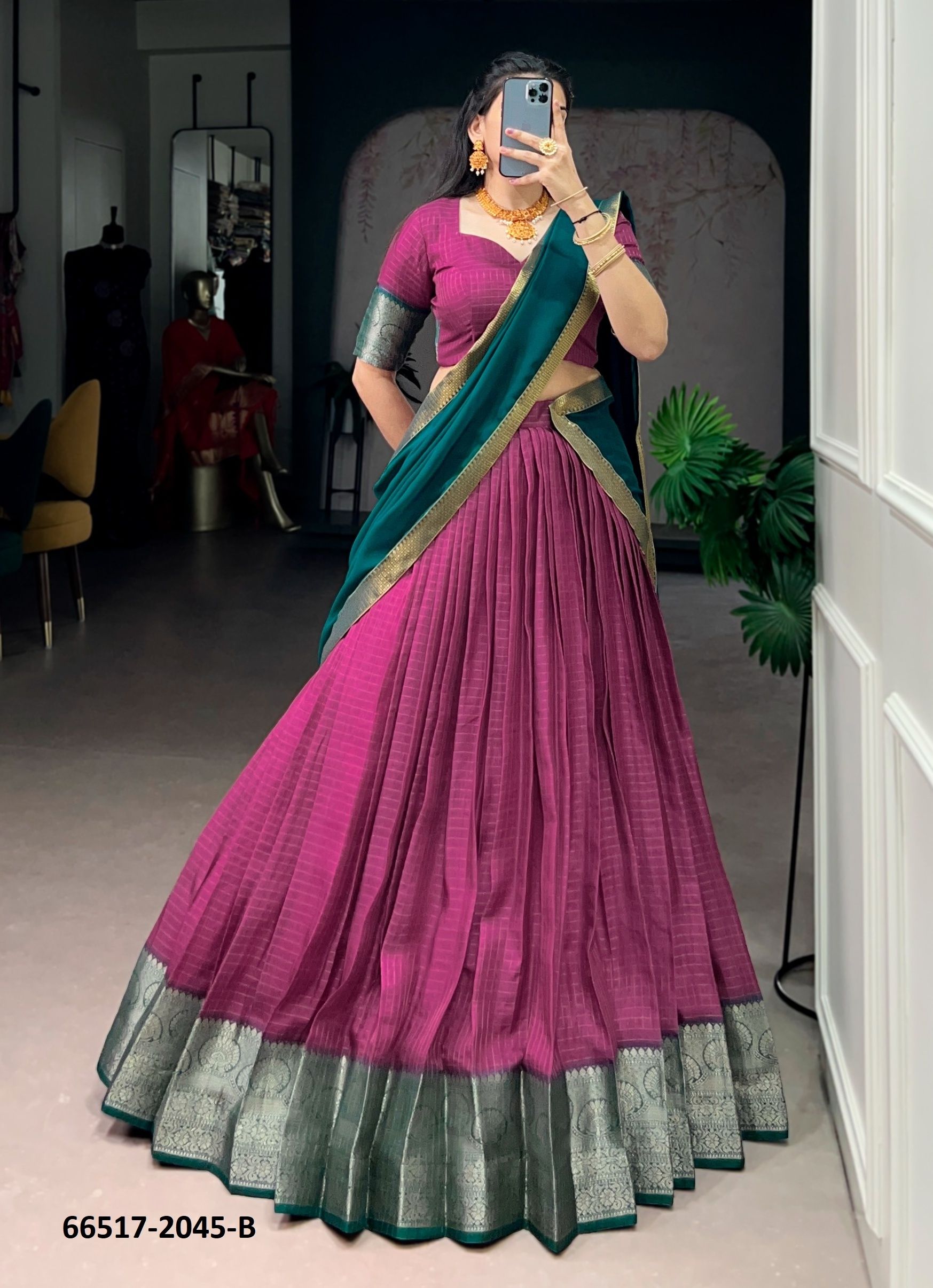 SERIES 2045 - Catalog # 66517 (Set of 2 Semi-Stitched Lehengas) SERIES 2045 - Catalog # 66517 (Set of 2 Semi-Stitched Lehengas)