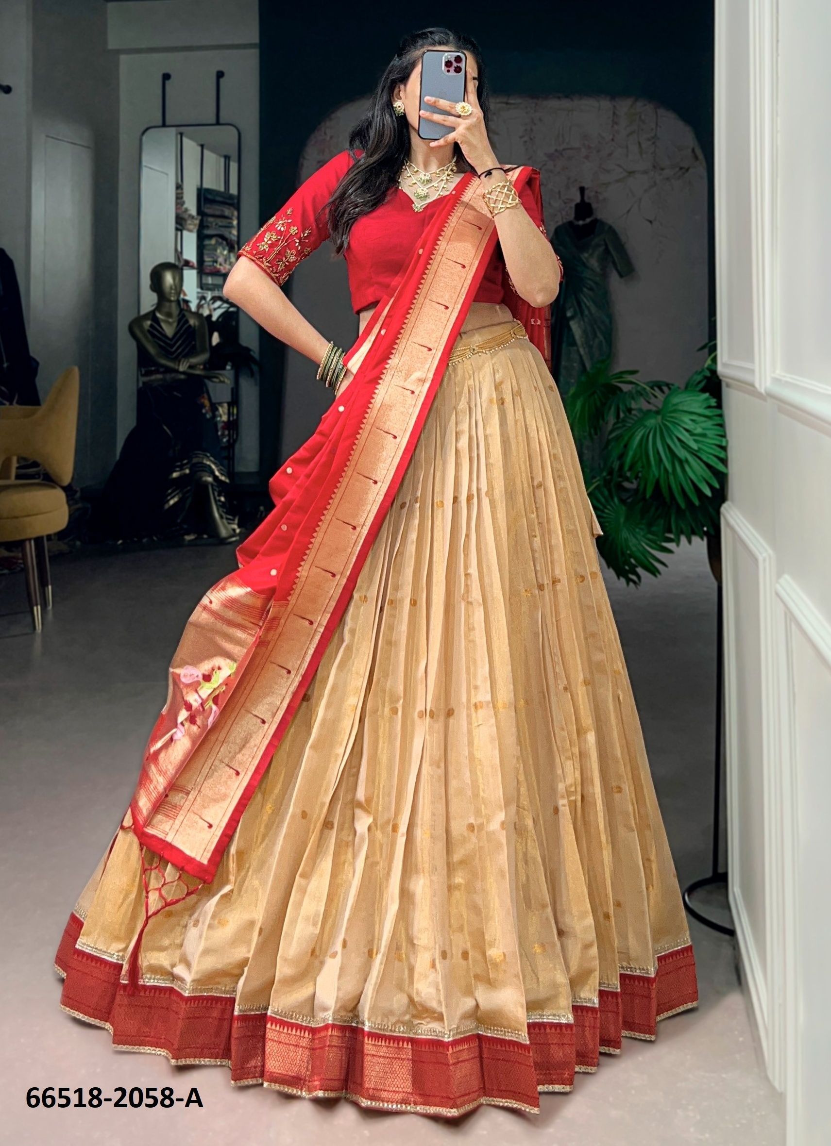 SERIES 2058 - Catalog # 66518 (Set of 2 Semi-Stitched Lehengas) SERIES 2058 - Catalog # 66518 (Set of 2 Semi-Stitched Lehengas)