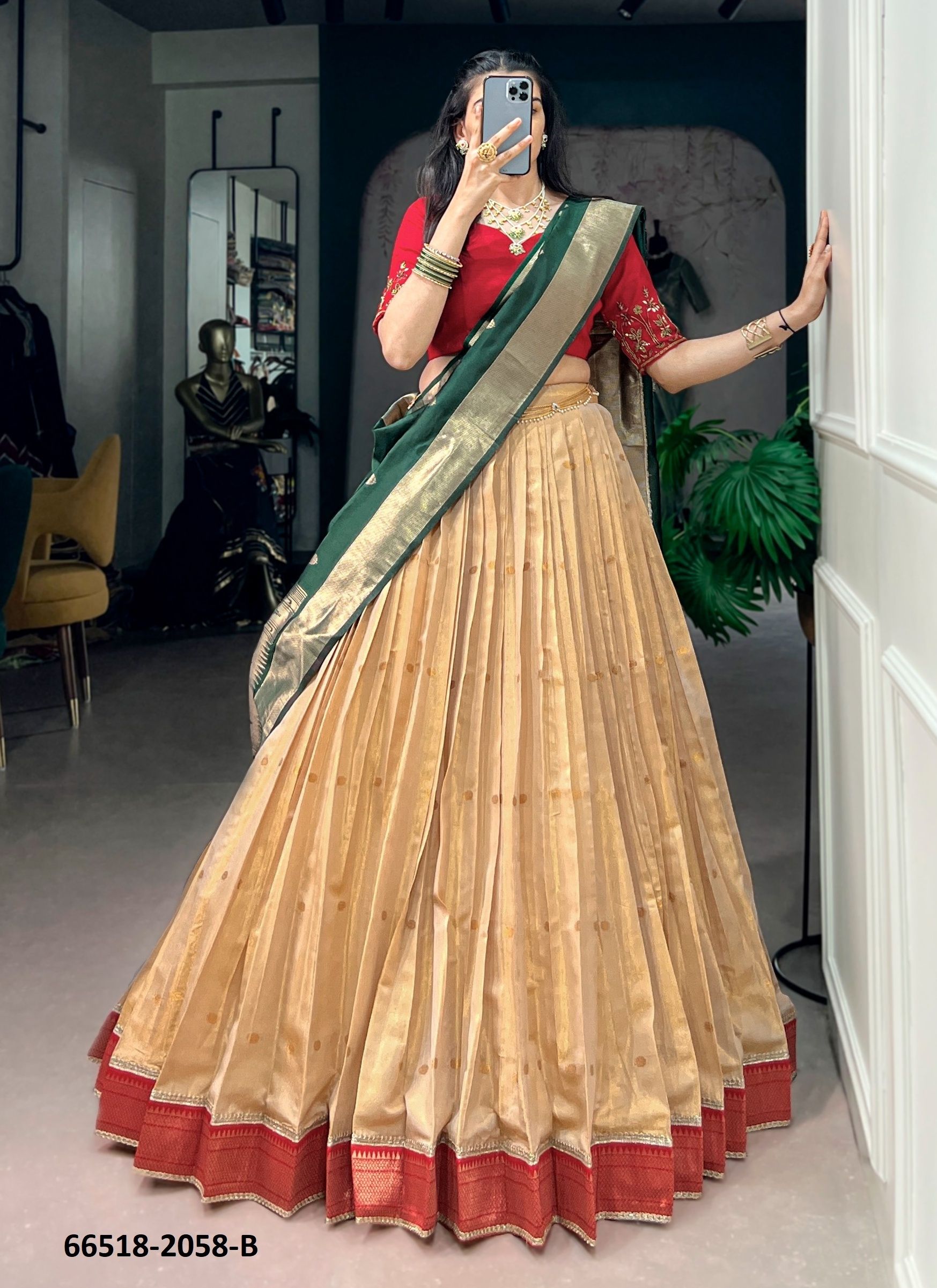 SERIES 2058 - Catalog # 66518 (Set of 2 Semi-Stitched Lehengas) SERIES 2058 - Catalog # 66518 (Set of 2 Semi-Stitched Lehengas)