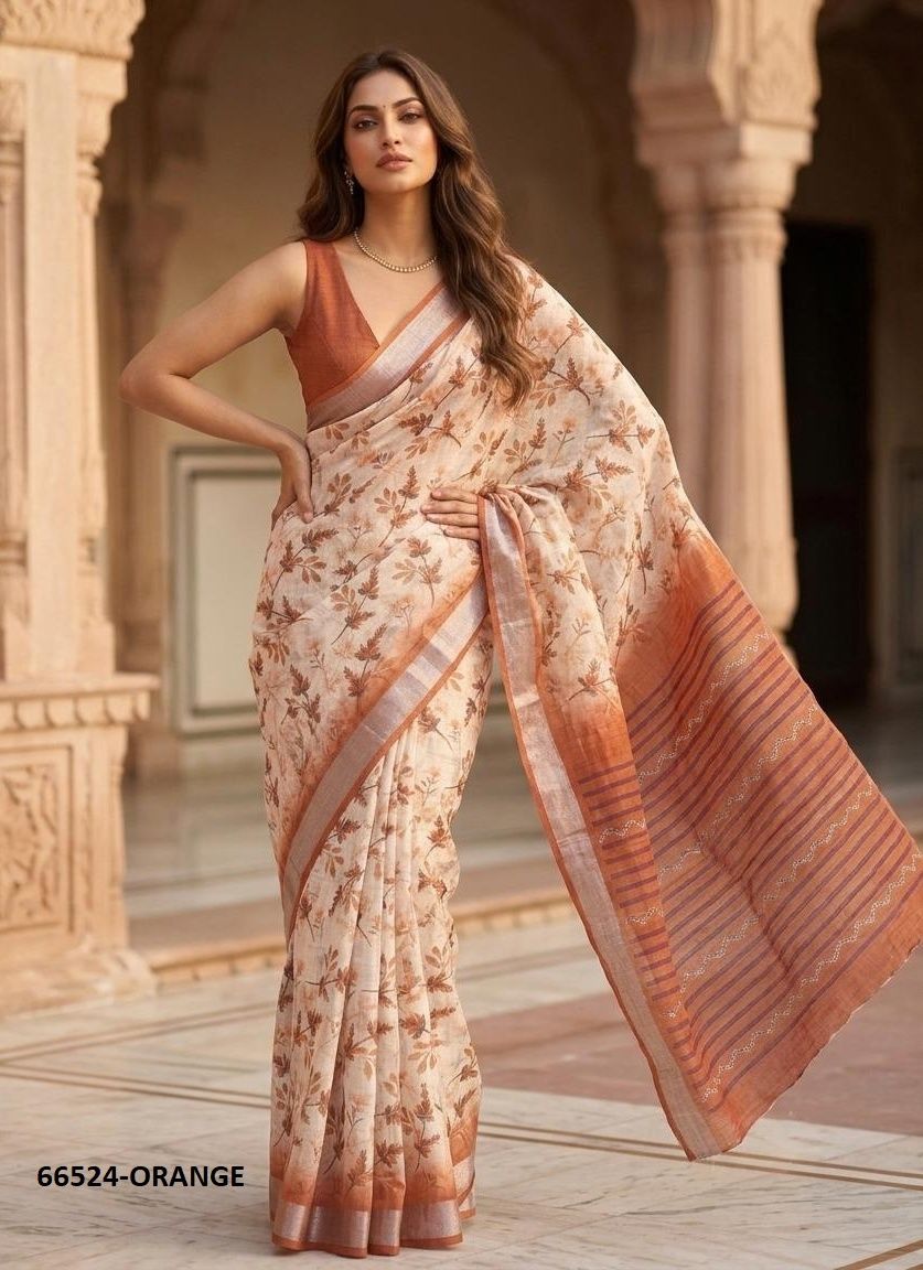 LINEN SILK 1 - Catalog # 66524 (Set of 4 Sarees)