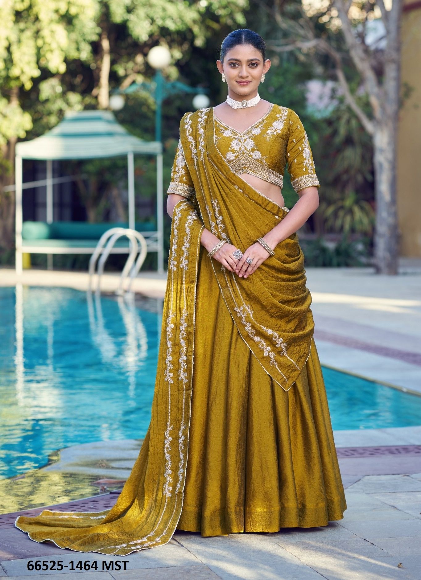 SERIES 1464 - Catalog # 66525 (Set of 4 Semi-Stitched Lehengas)