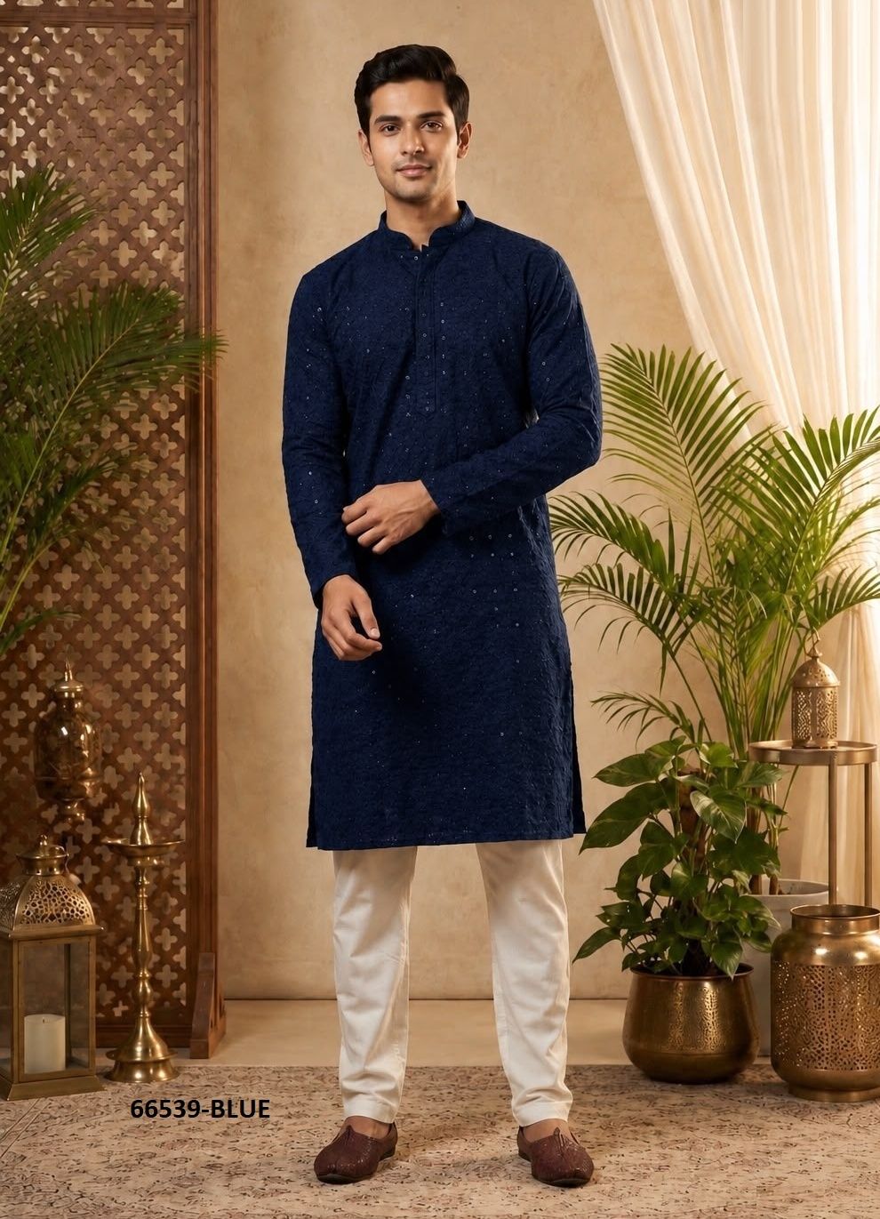 MANYAVAR CHIKANKARI 2 - Catalog # 66539 (Set of 6 Men's Ethnic Wear) MANYAVAR CHIKANKARI 2 - Catalog # 66539 (Set of 6 Men's Ethnic Wear)