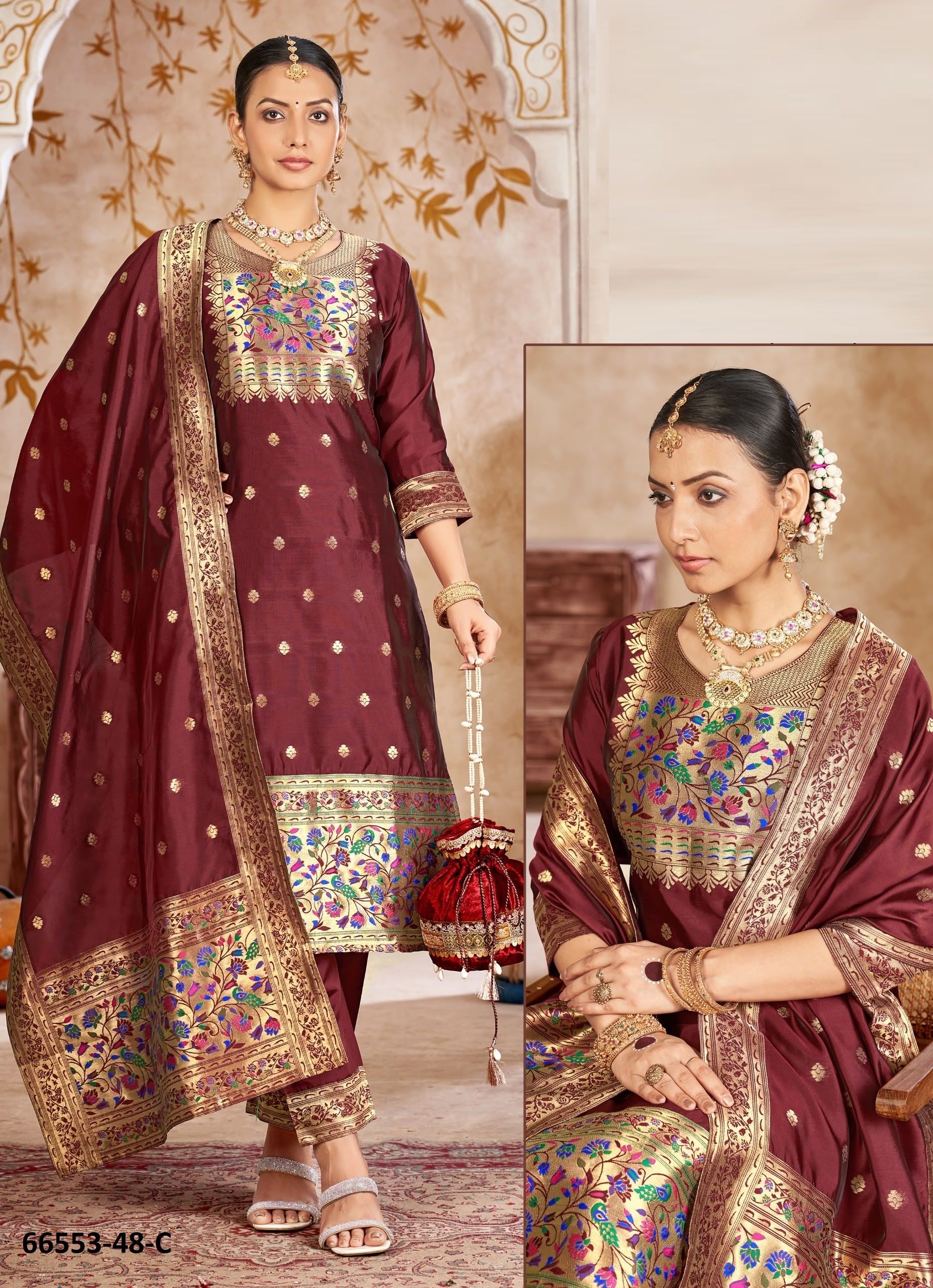 SERIES P48 - Catalog # 66553 (Set of 7 SIZE-SETS [Readymade Salwar Suits])