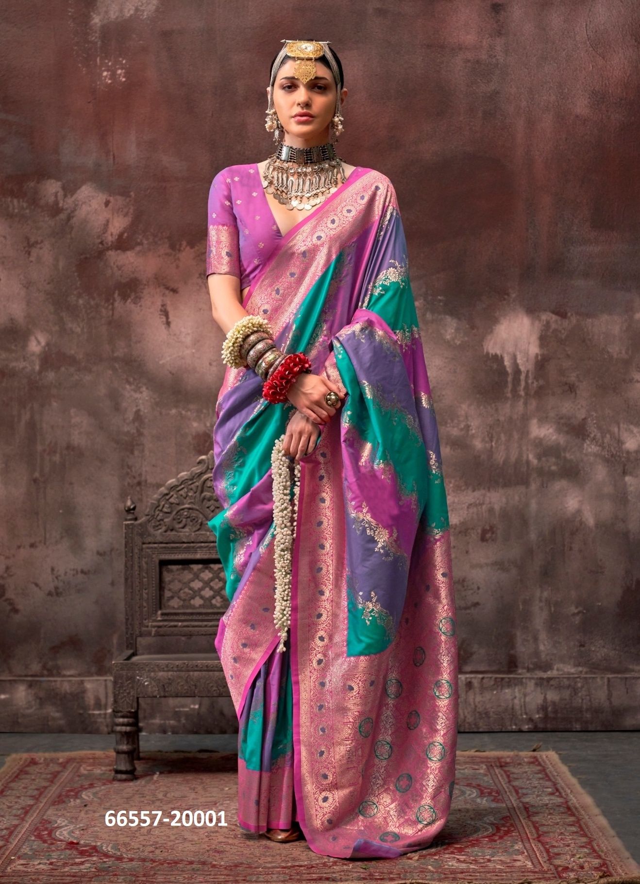 KOOKAL SILK - Catalog # 66557 (Set of 5 Sarees) KOOKAL SILK - Catalog # 66557 (Set of 5 Sarees)
