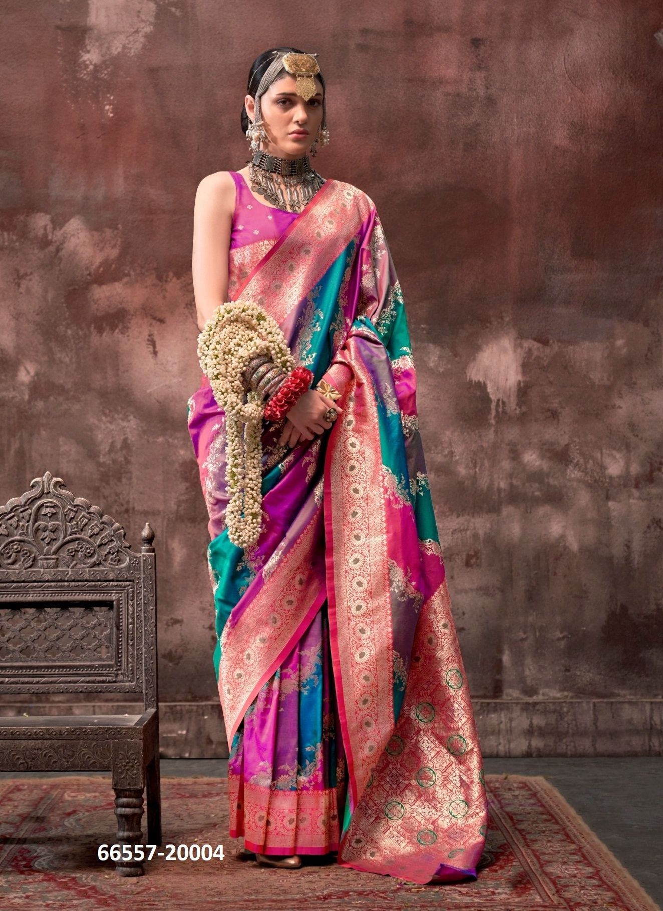 KOOKAL SILK - Catalog # 66557 (Set of 5 Sarees) KOOKAL SILK - Catalog # 66557 (Set of 5 Sarees)