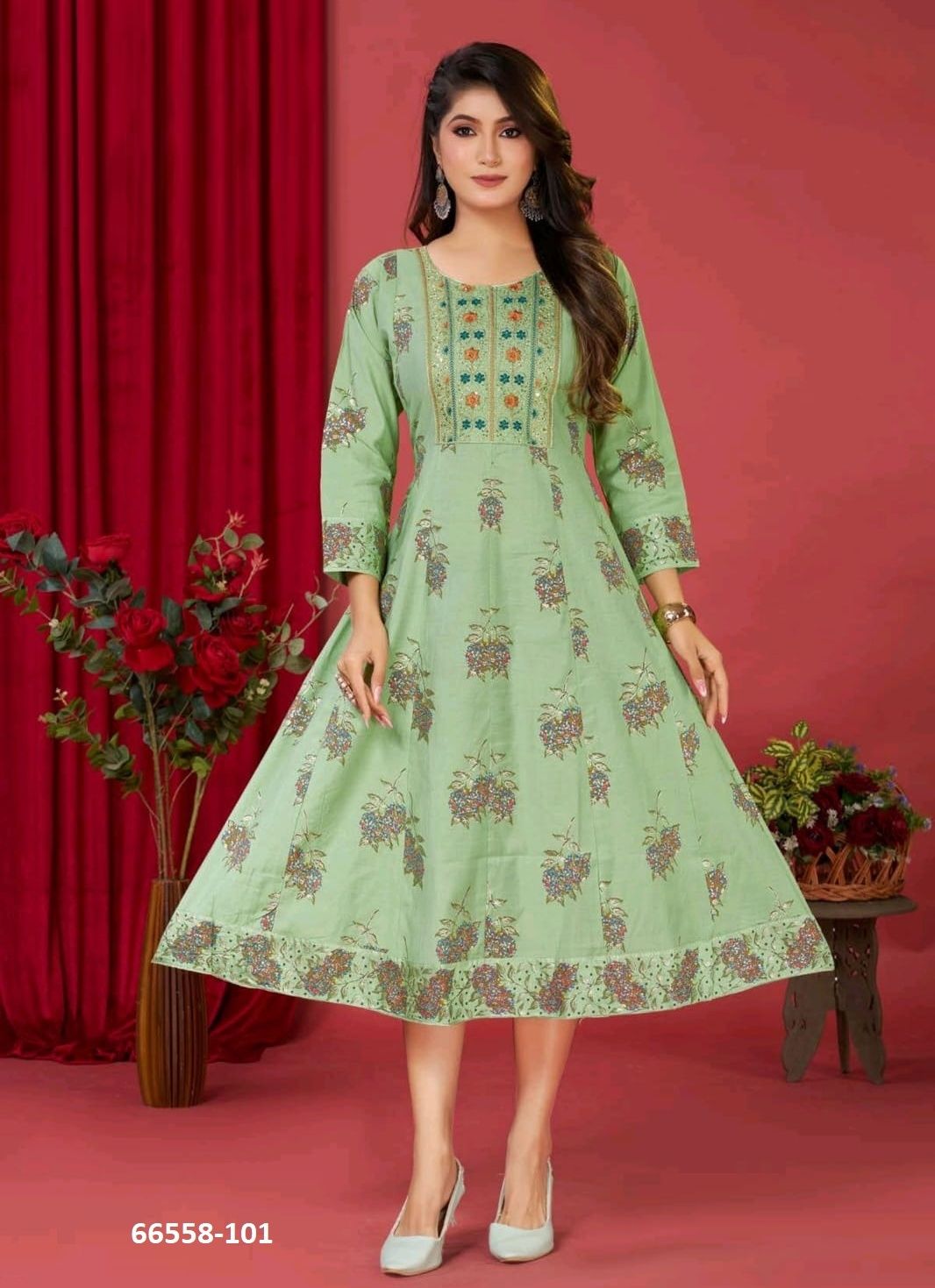 KESARI - Catalog # 66558 (Set of 6 Readymade Women's Kurtis / Tops) KESARI - Catalog # 66558 (Set of 6 Readymade Women's Kurtis / Tops)