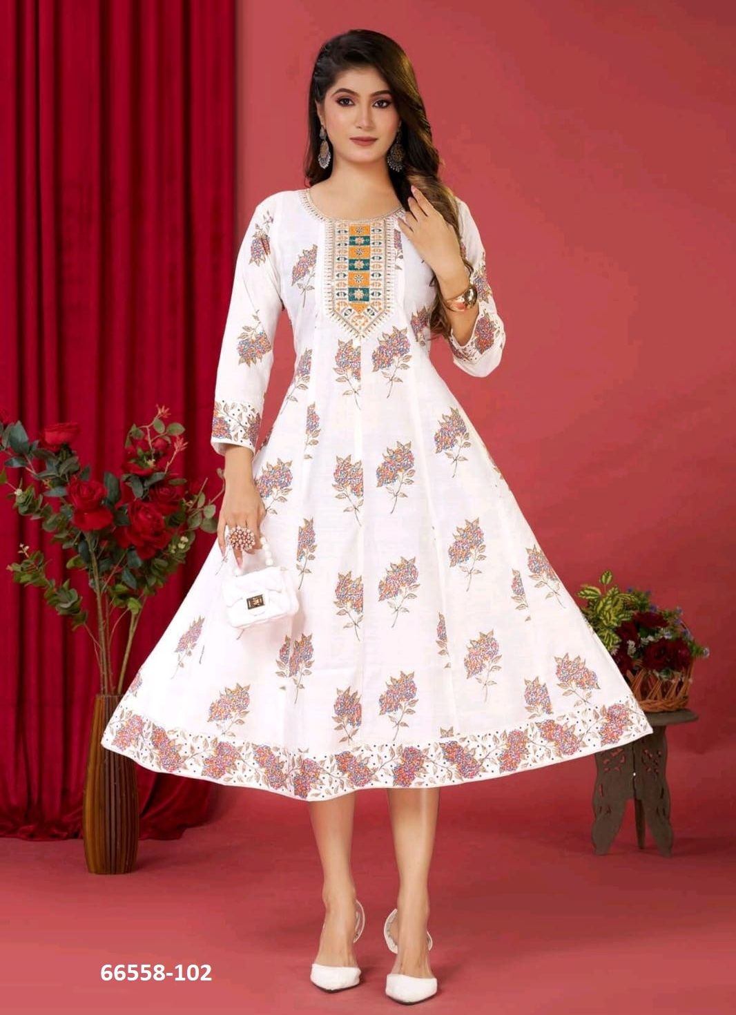 KESARI - Catalog # 66558 (Set of 6 Readymade Women's Kurtis / Tops) KESARI - Catalog # 66558 (Set of 6 Readymade Women's Kurtis / Tops)