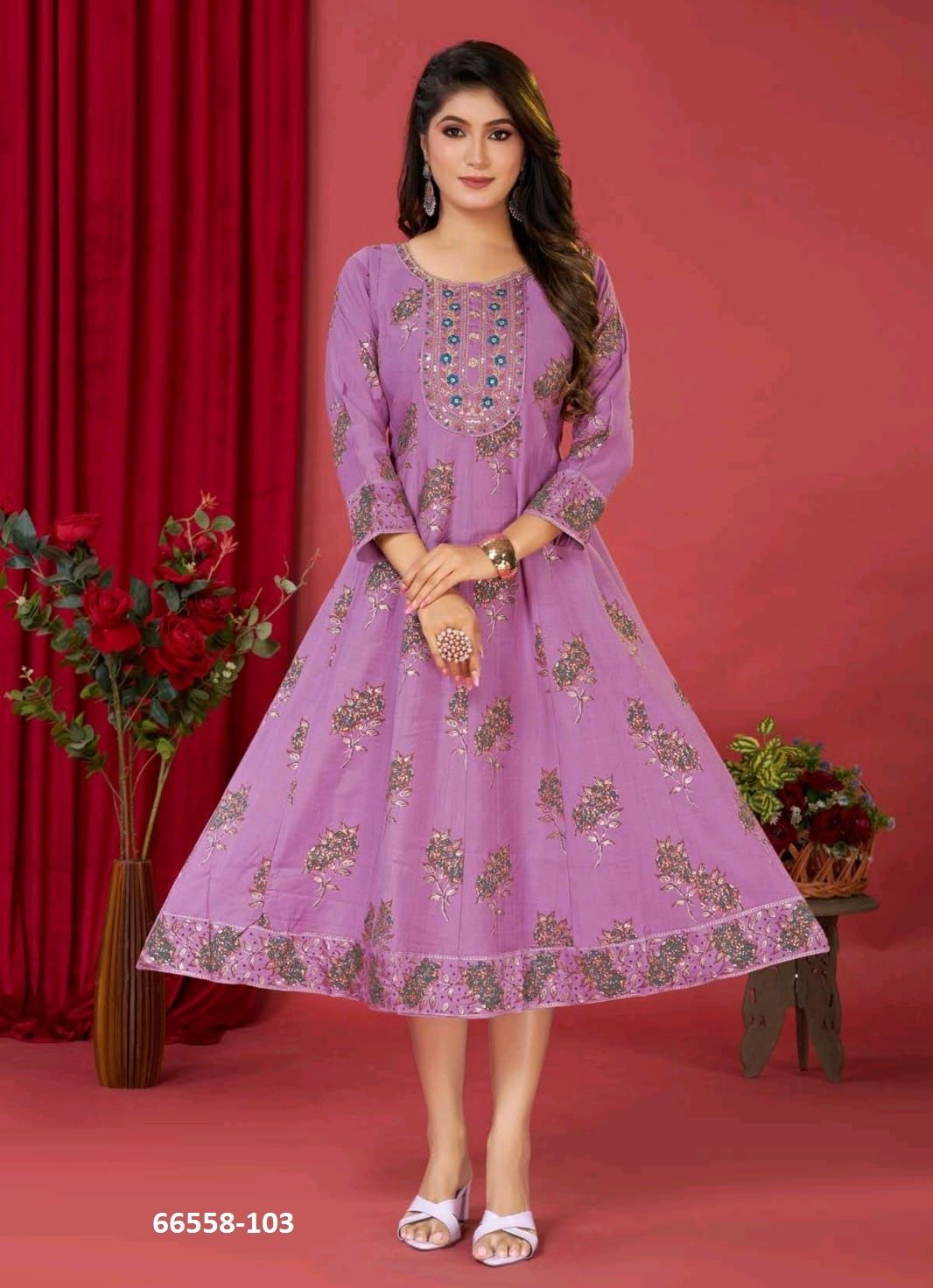 KESARI - Catalog # 66558 (Set of 6 Readymade Women's Kurtis / Tops) KESARI - Catalog # 66558 (Set of 6 Readymade Women's Kurtis / Tops)
