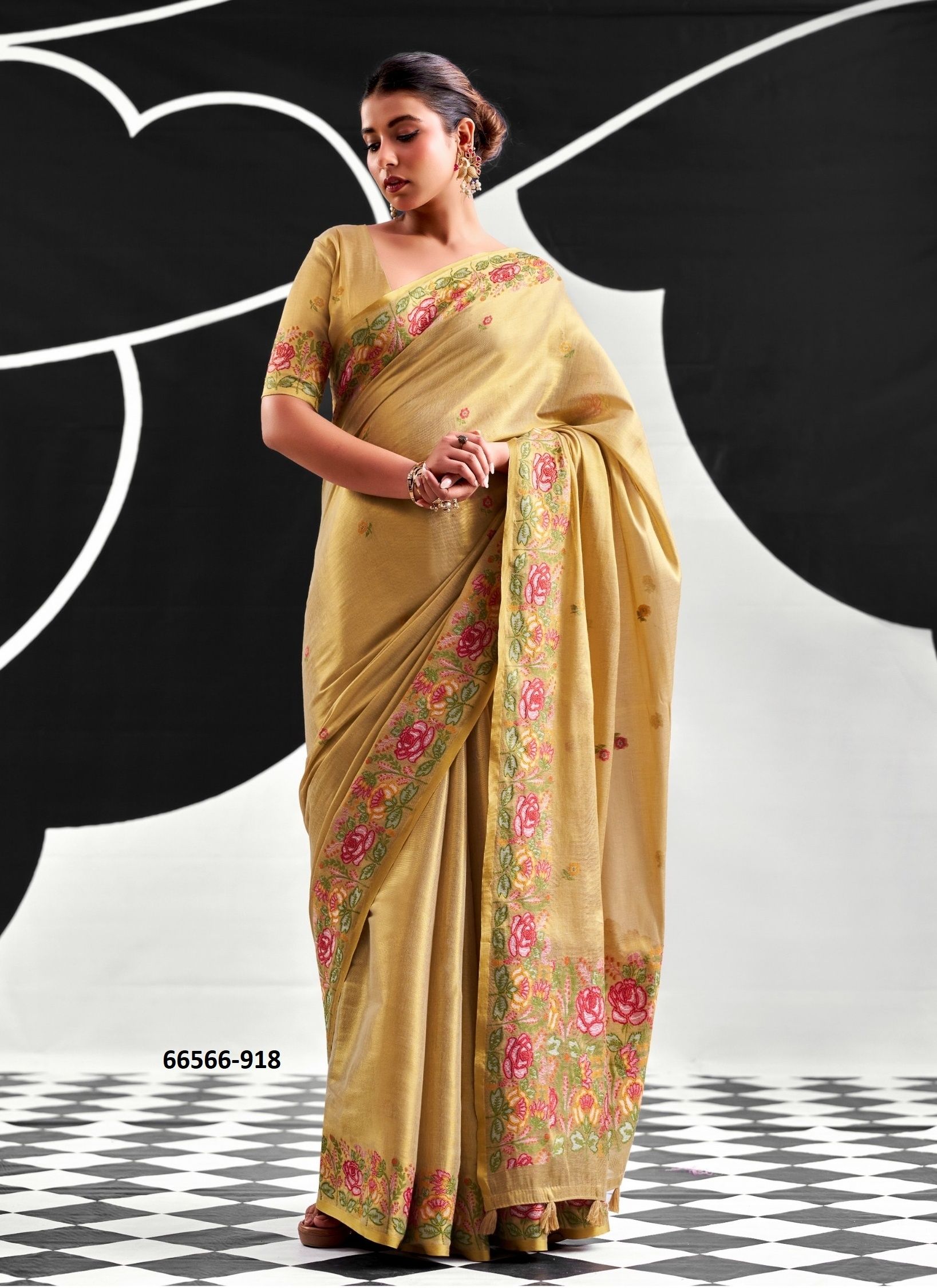 SAFFRON - Catalog # 66566 (Set of 6 Sarees) SAFFRON - Catalog # 66566 (Set of 6 Sarees)