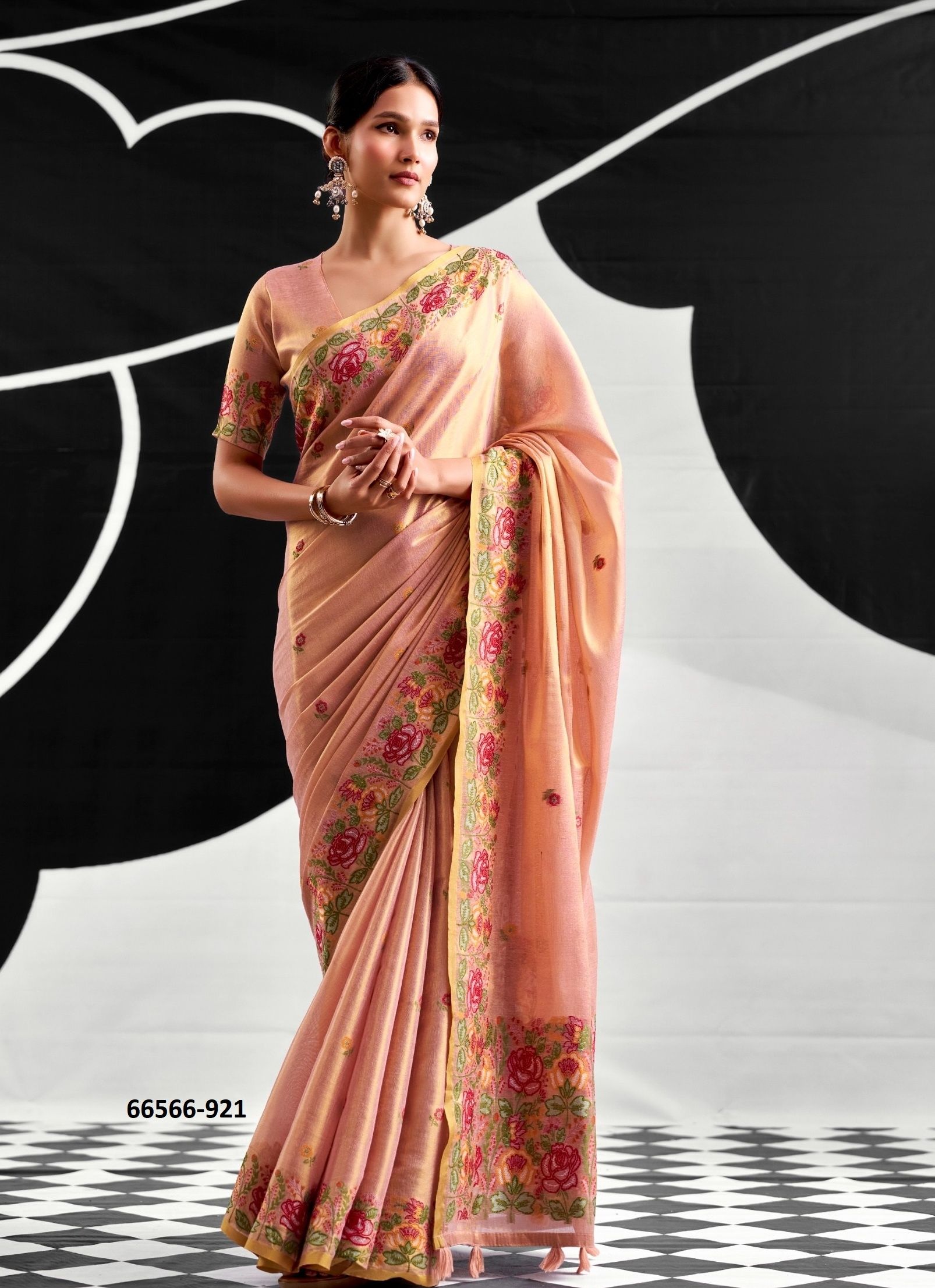 SAFFRON - Catalog # 66566 (Set of 6 Sarees) SAFFRON - Catalog # 66566 (Set of 6 Sarees)