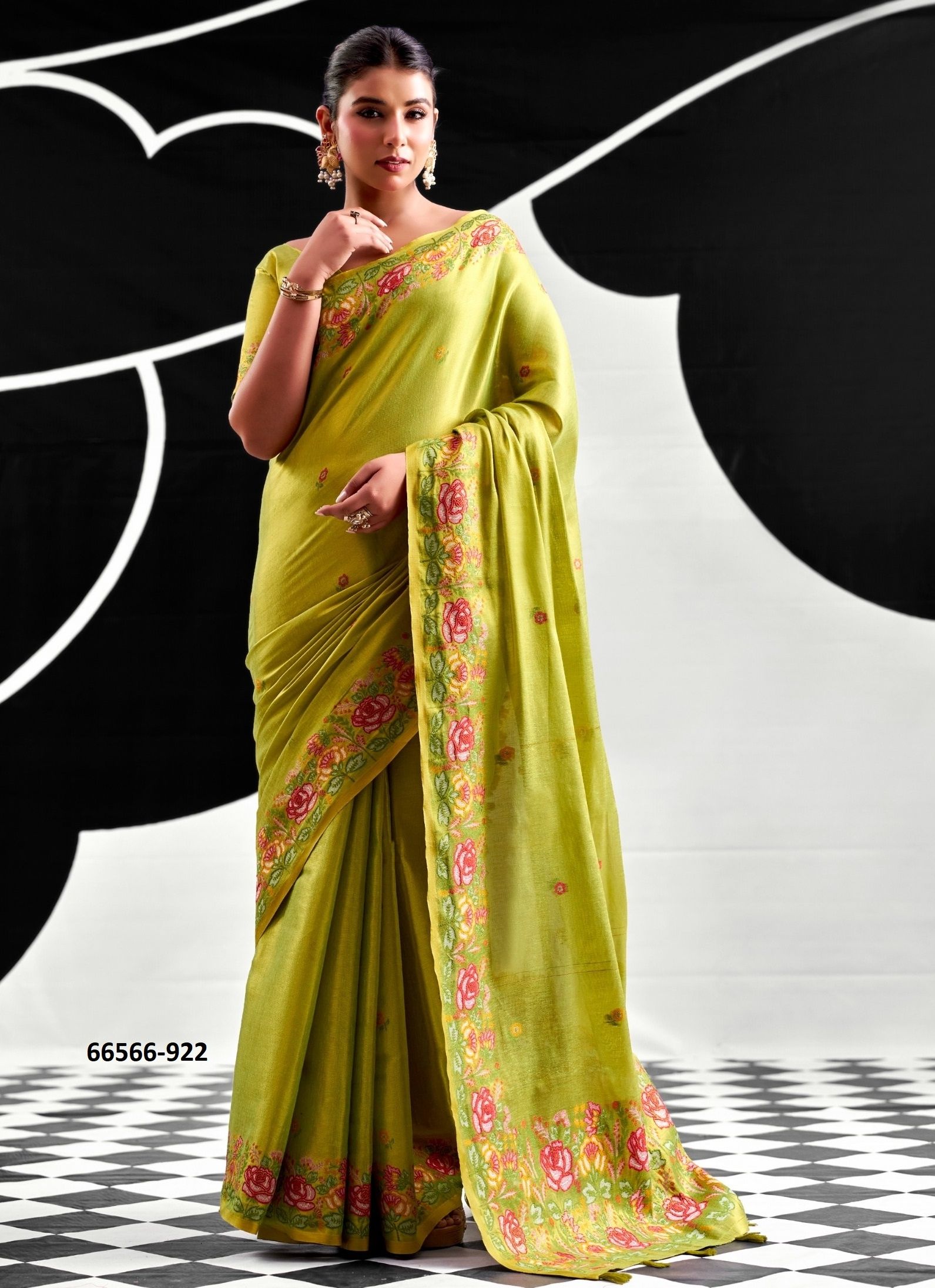SAFFRON - Catalog # 66566 (Set of 6 Sarees) SAFFRON - Catalog # 66566 (Set of 6 Sarees)